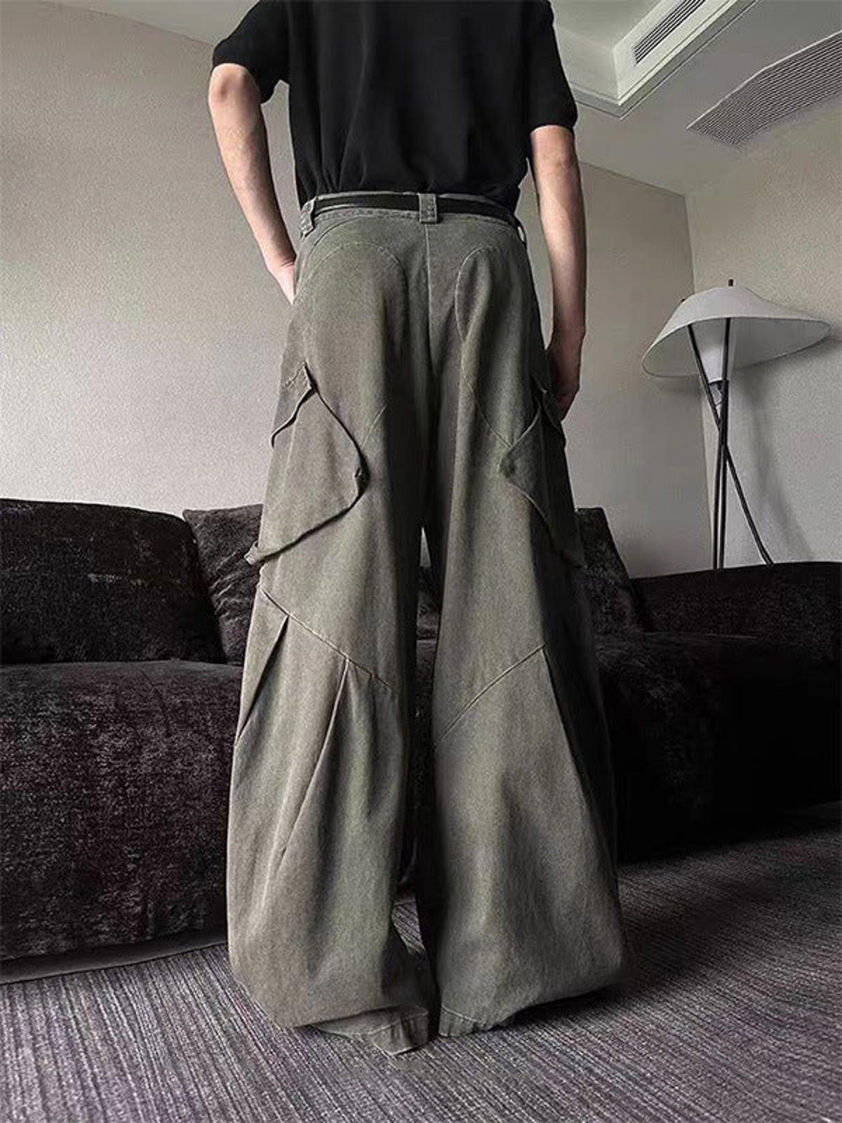 Other Olive Green Wide Leg Cargo Pants, Baggy Fit Pants Size US 30 / EU 46 - 3 Thumbnail