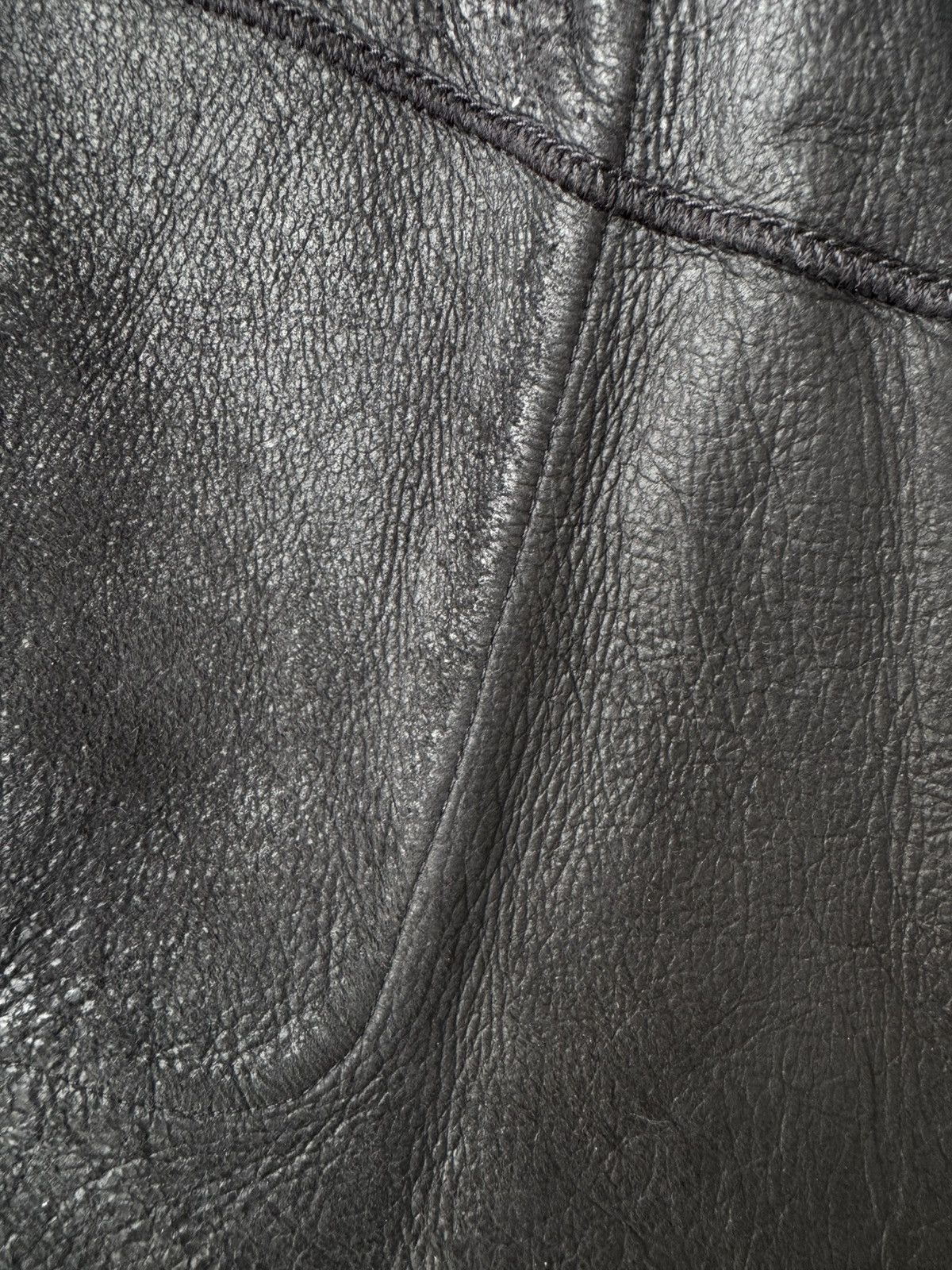 Ann Demeulemeester Ann Demeulemeester AW02 Textured Leather Opened Tie Jacket Size US XS / EU 42 / 0 - 14 Thumbnail
