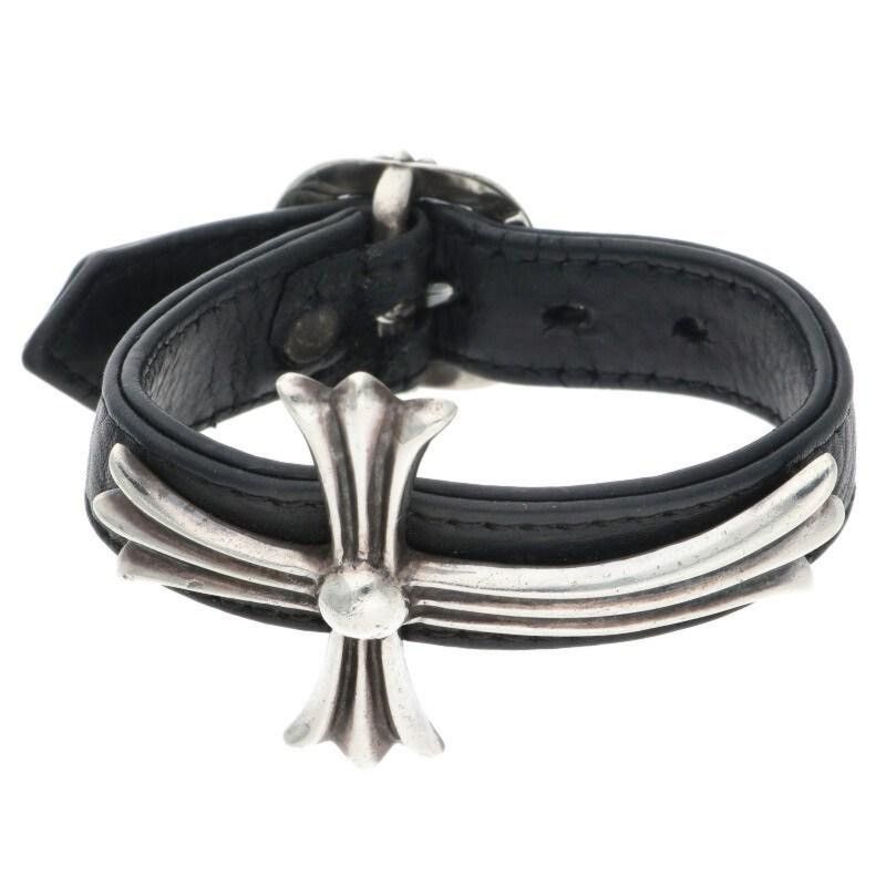 Chrome Hearts Chrome Hearts Bent Ch Cross Leather Bracelet Size ONE SIZE - 1 Thumbnail