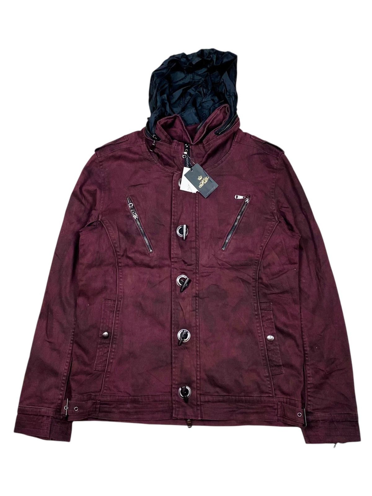 BUFFALO BOBS 2000s Semantic Design - Vkei Style Red Wine Bono Jacket Size US M / EU 48-50 / 2 - 5 Thumbnail
