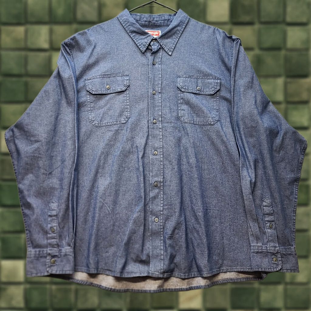 Wrangler VINTAGE Wrangler Shirt Mens 3XL Premium Quality Comfort Flex Denim Button Up Western Size US XXL / EU 58 / 5 - 1 Thumbnail