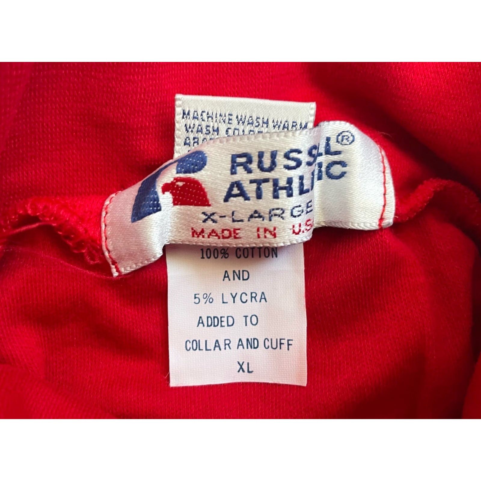 Russell Athletic VINTAGE Russell Athletic Turtleneck Shirt Mens XL Red 90s USA Made Deadstock NWT NIP Cotton Long Sleeve Sweatshirt Foldover Collar Boys? Wait. Size US XL / EU 56 / 4 - 6 Thumbnail