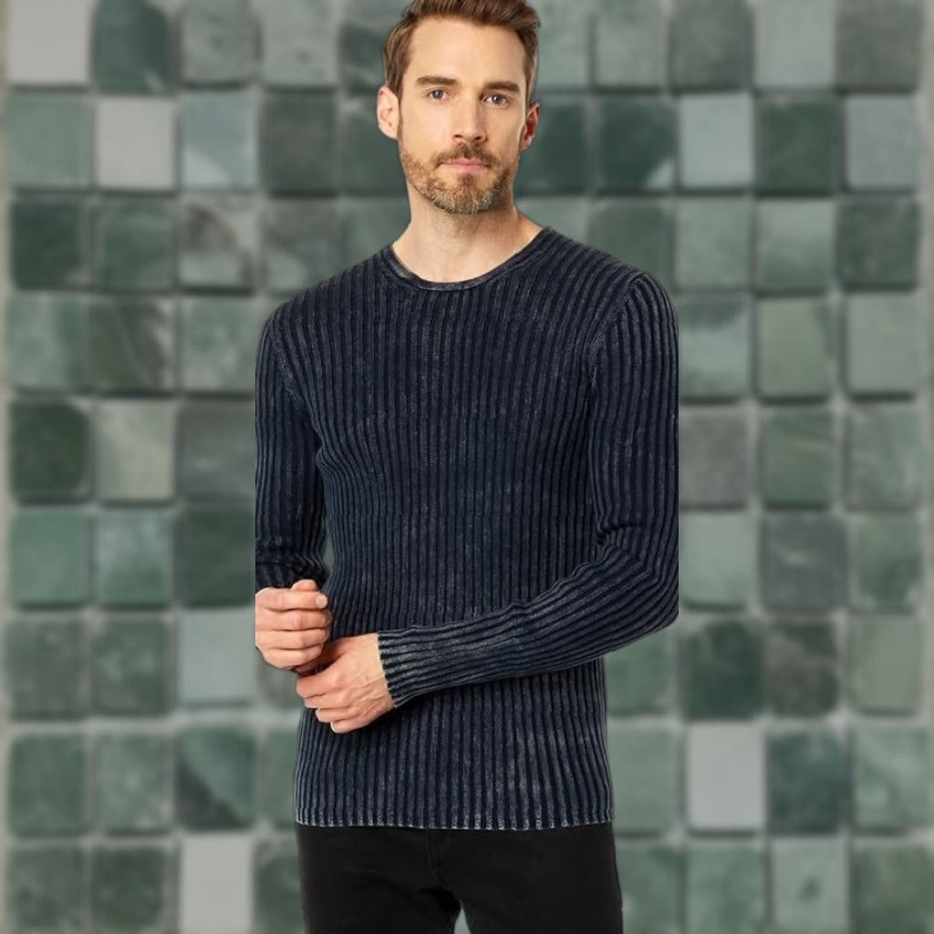 John Varvatos John Varvatos Bernard Ribbed Crew Sweater in Velvet Wash Men 2XL NWOT Size US XXL / EU 58 / 5 - 1 Thumbnail