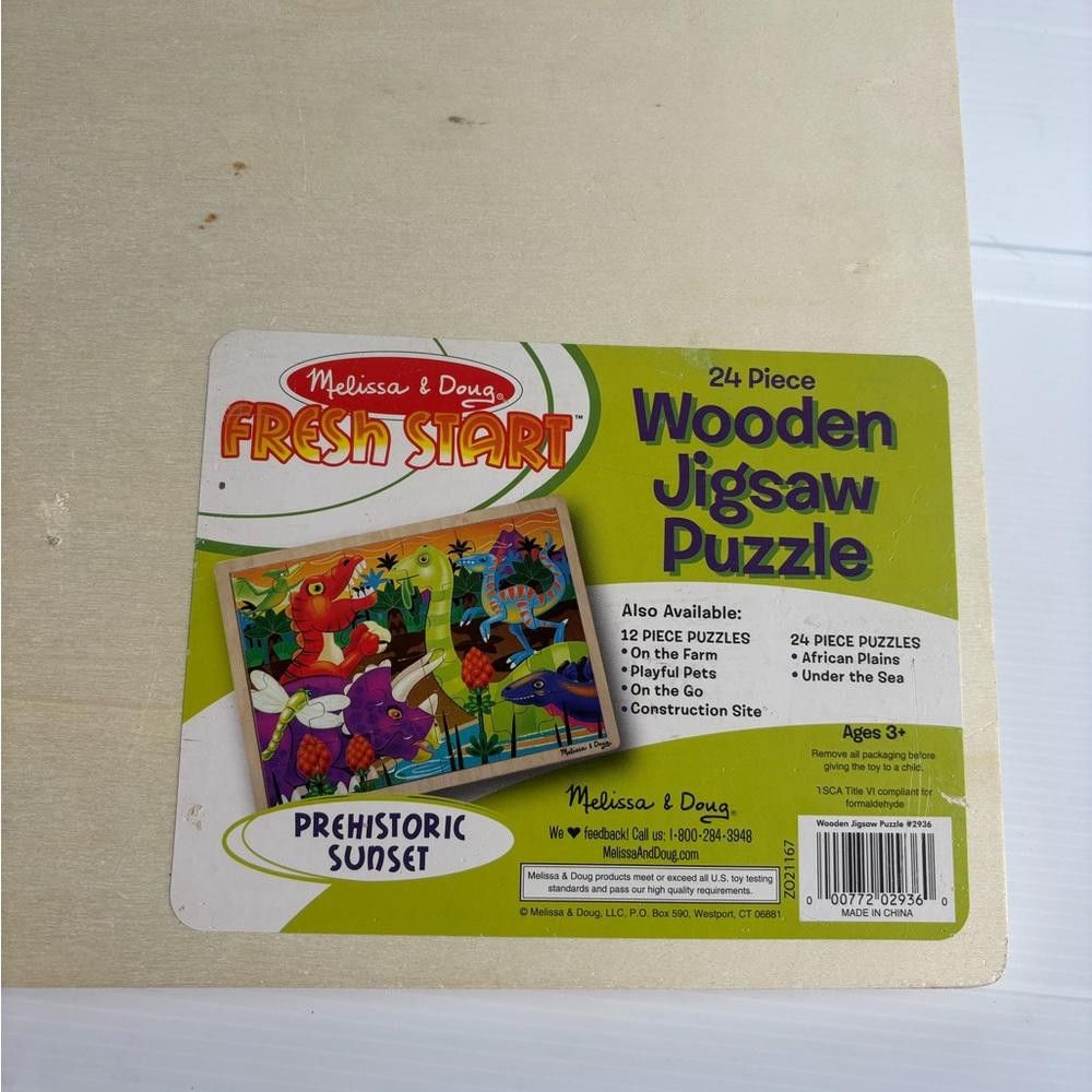 Designer Lot of 2 Melissa & Doug Wooden Jigsaw Dinosaur Puzzles Size ONE SIZE - 4 Thumbnail