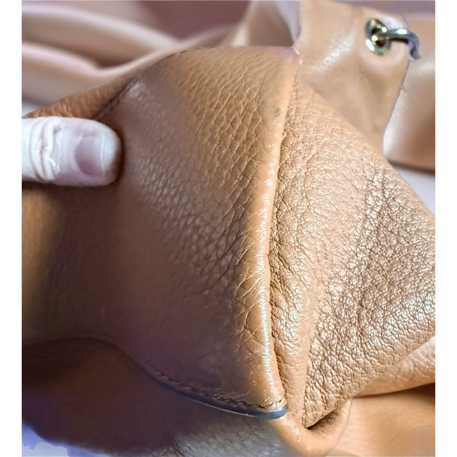 Vince Camuto Vince Camuto Leather Tote Bag Whiskey Brown Pebbled Slouchy Size ONE SIZE - 9 Thumbnail
