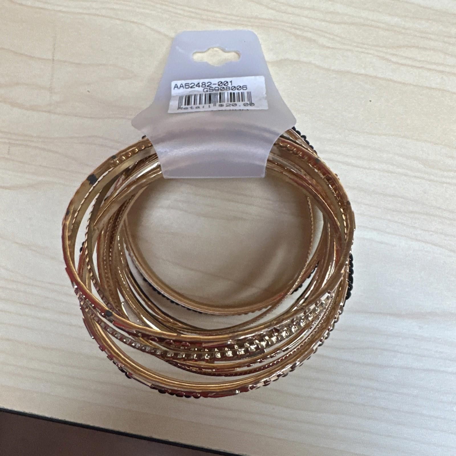 Stella McCartney Tamina By Stella Gold Black 13 Piece Bangle Bracelet Set New Size ONE SIZE - 3 Thumbnail