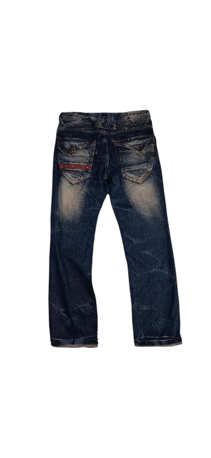 Affliction × Tornado Mart 🇯🇵 Vintage Seditionaries Y2k Blue Rusty Buckle Denim Size US 33 - 2 Thumbnail