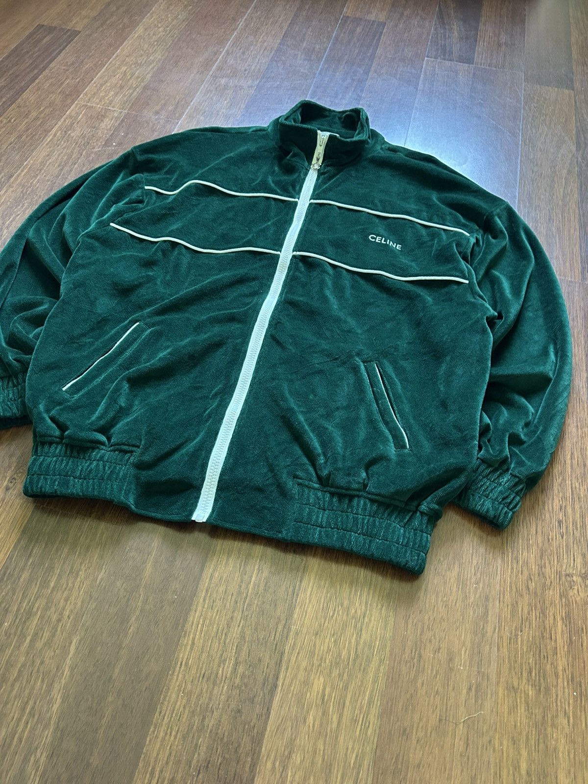 Celine Celine Paris Velour Sweat Zip Hoodie Luxury Style Men’s Sz M Size US M / EU 48-50 / 2 - 4 Thumbnail