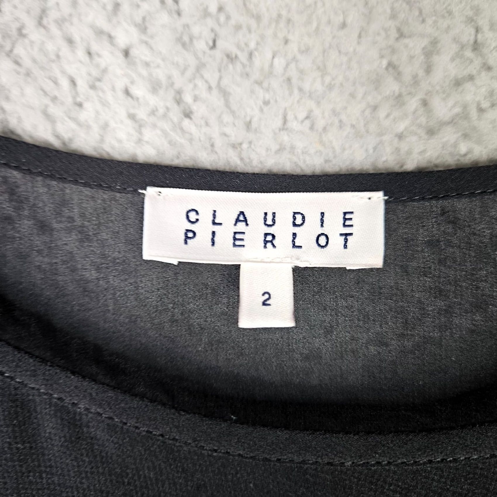 Vintage CLAUDIE PIERLOT Sweater Women’s Black Knit Ruffle Crew Neck Short Sleeve Sz 2 Pullover All Seasons Womens Size XS / US 0-2 / IT 36-38 - 8 Thumbnail