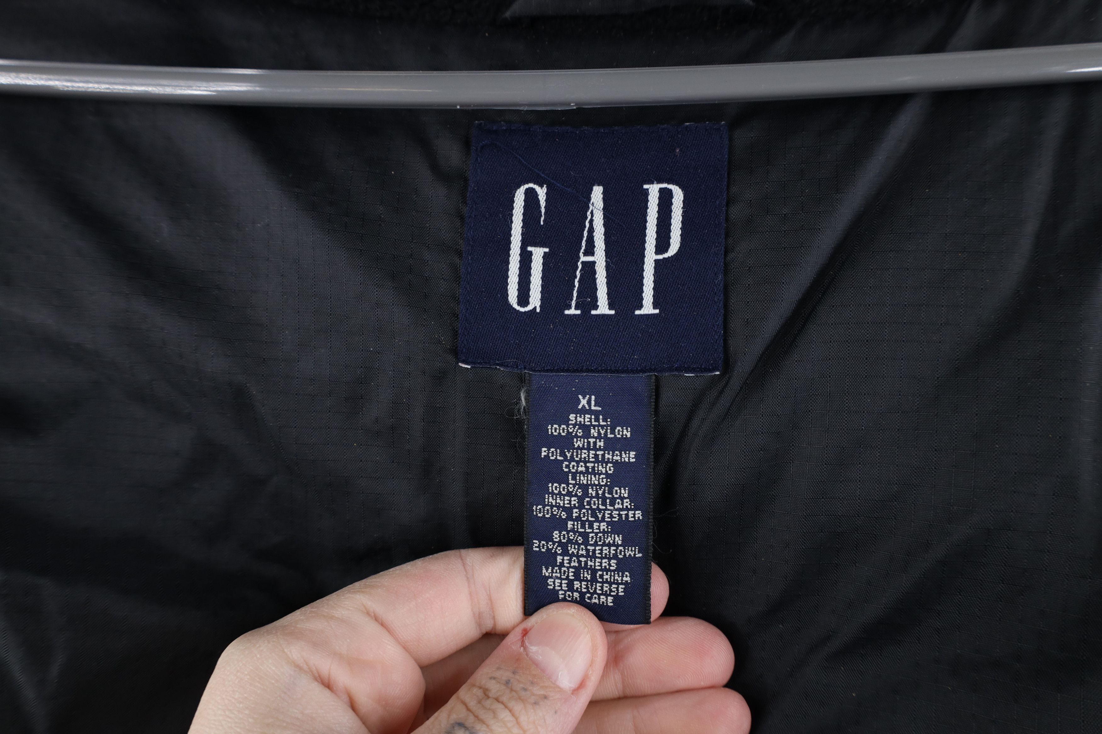 Gap Vintage 90s Gap Duck Down Hooded Puffer Jacket Black Size US XL / EU 56 / 4 - 10 Thumbnail