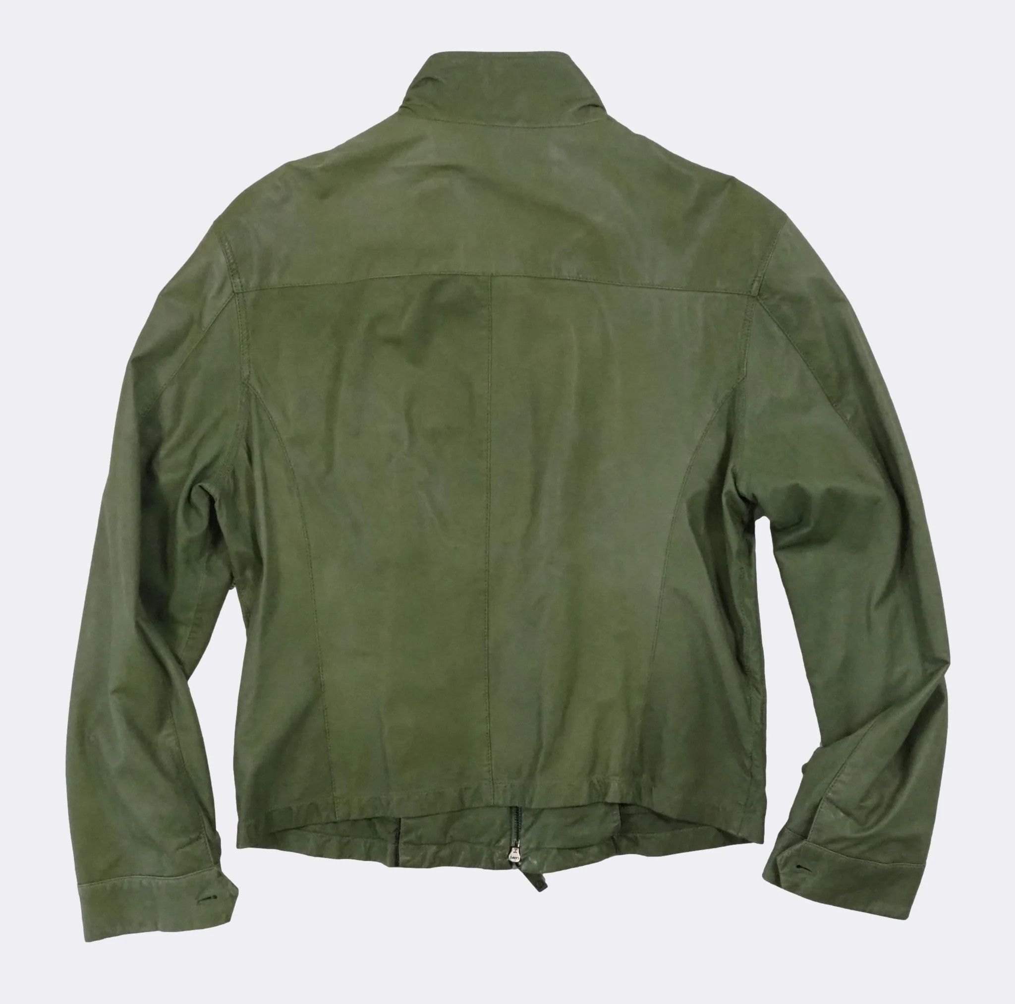 Giorgio Armani Men's Giorgio Armani Lightweight Green Leather Jacket $2083 Size US M / EU 48-50 / 2 - 11 Thumbnail