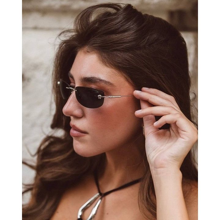 Versace Versace VE2279 100087 Rectangle Sunglasses - Silver Frame Size ONE SIZE - 1 Thumbnail