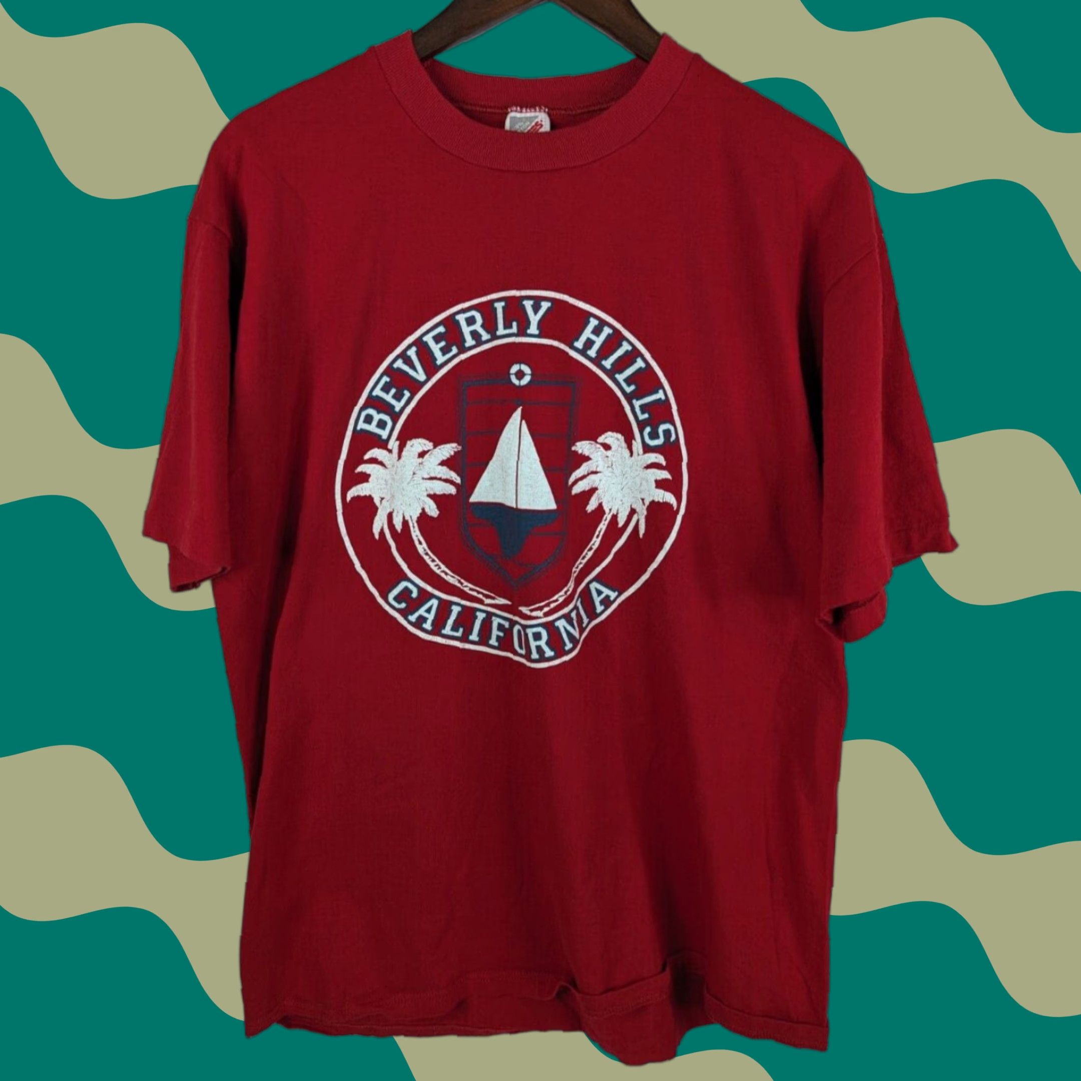 Jerzees VINTAGE 90s Red JERZEES T-Shirt Men XL USA Made Crew Neck Graphic Tee Rodeo California Size US XL / EU 56 / 4 - 1 Thumbnail