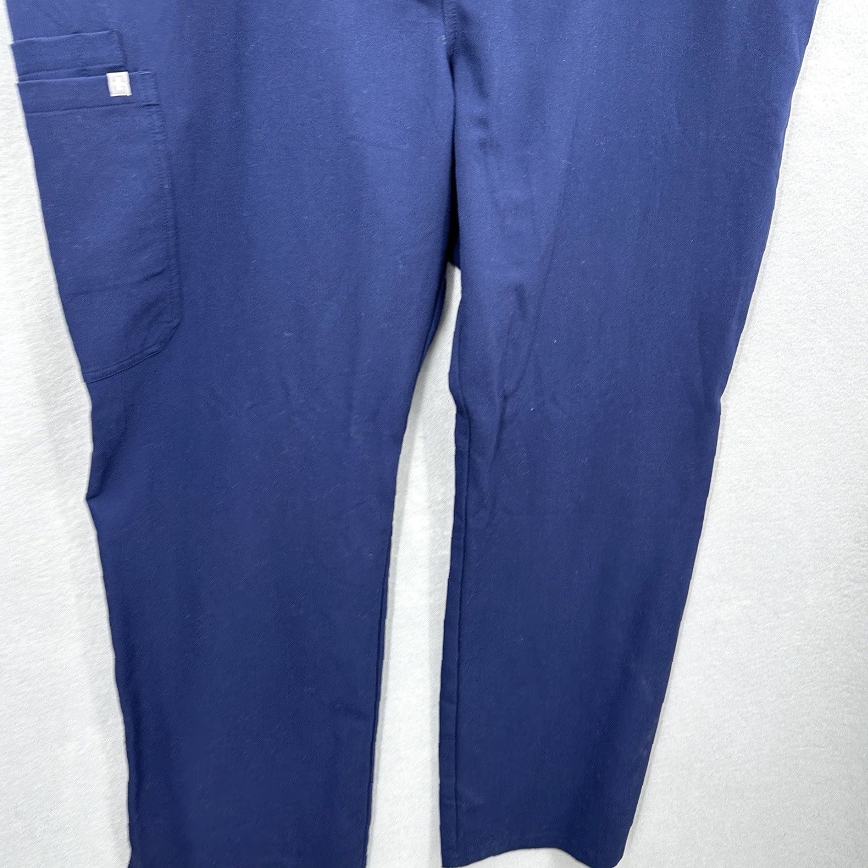 Vintage FIGS Kade Pants Womens 2XL Blue Cargo Elastic Waist Nurse Scrubs Size 40" / US 18 - 6 Thumbnail