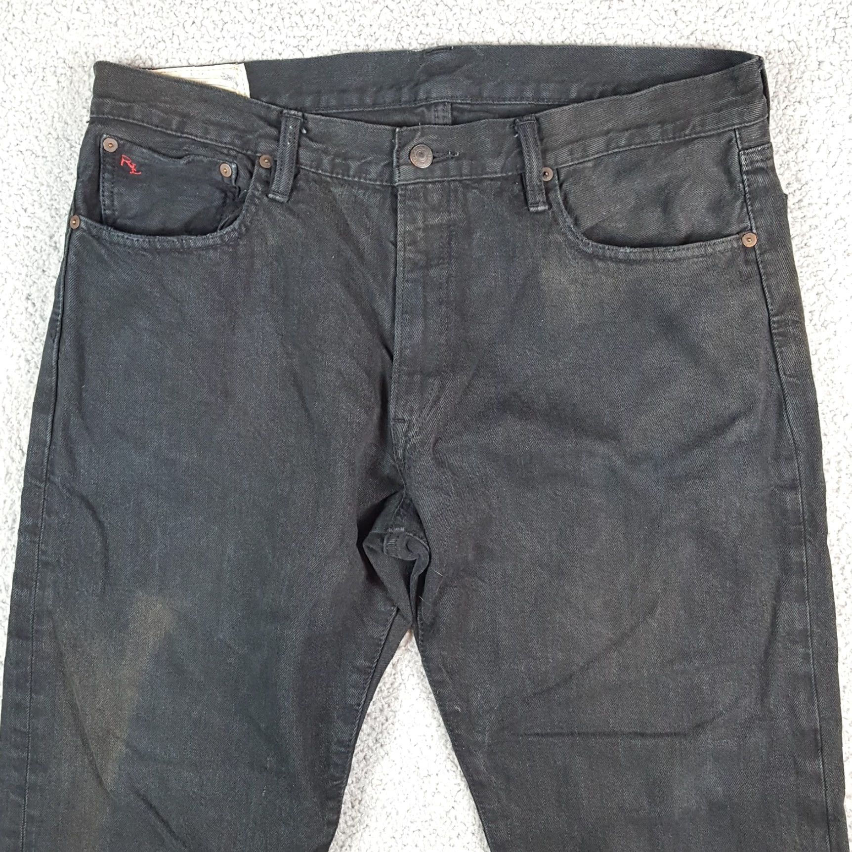 Polo Ralph Lauren Polo Ralph Lauren Black Denim Jeans Men's 36x30 Straight RL Jeans Vintage 90s Punk Grunge Retro Workwear 5-Pocket Mens Size US M / EU 48-50 / 2 - 2 Thumbnail
