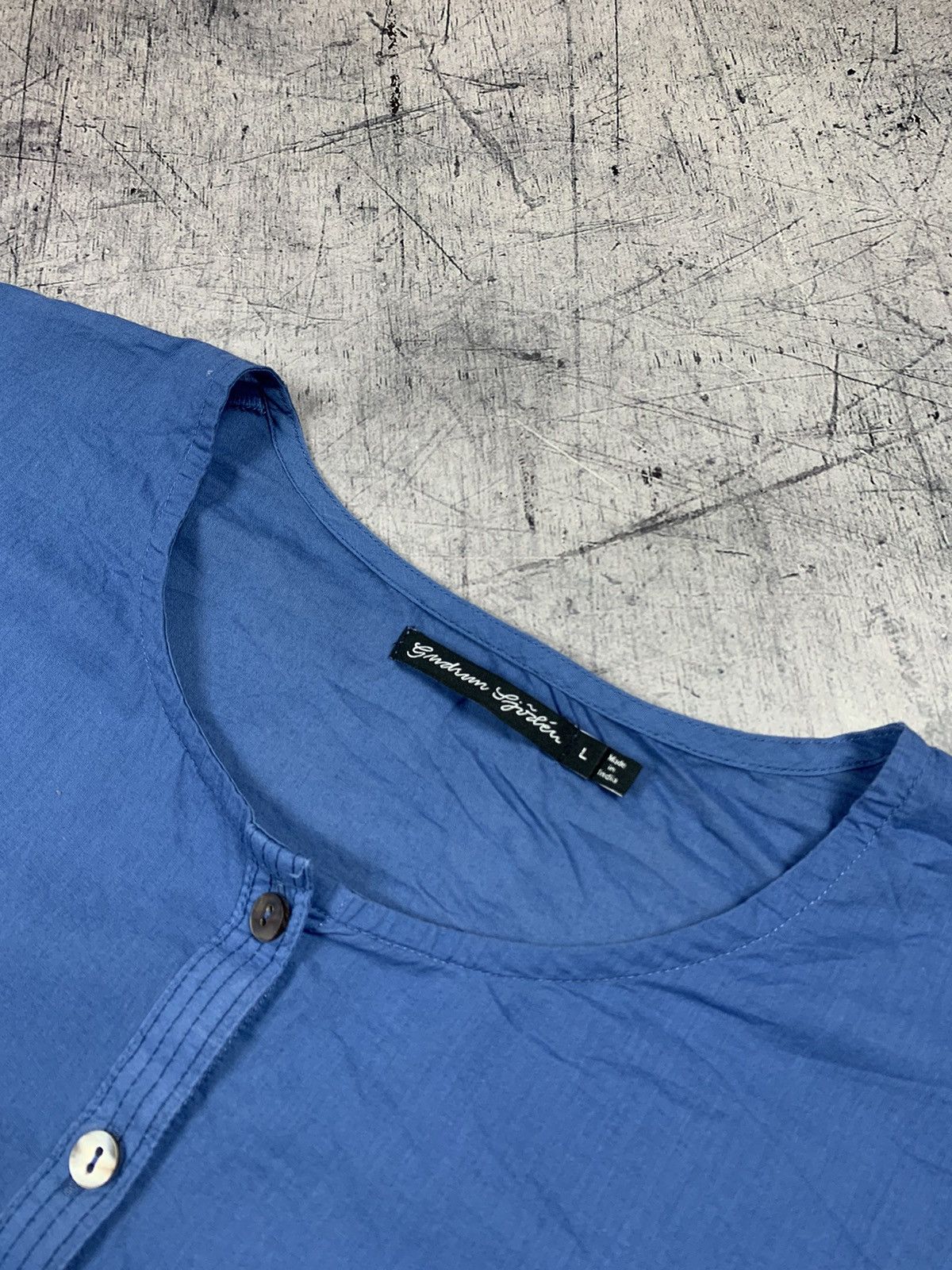 Gudrun Sjoden Gudrun Sjoden Blouse Shirt Short Sleeve Size L Blue Y2K Top Size L / US 10 / IT 46 - 4 Thumbnail