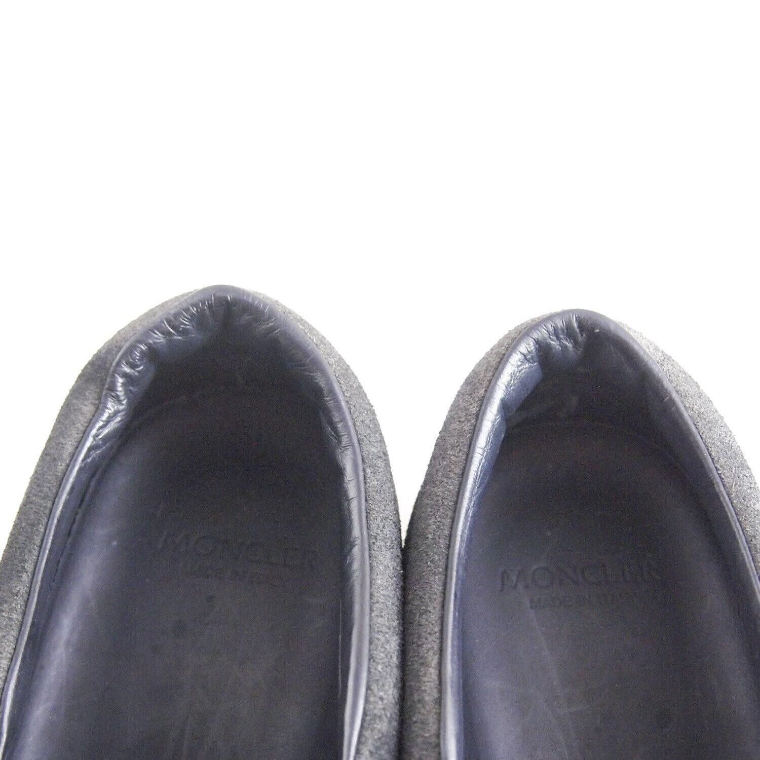 Moncler Moncler Slip Ons Sneakers Dark Gray Suede Womens EU 37 US 7 Size US 7 / IT 37 - 7 Thumbnail
