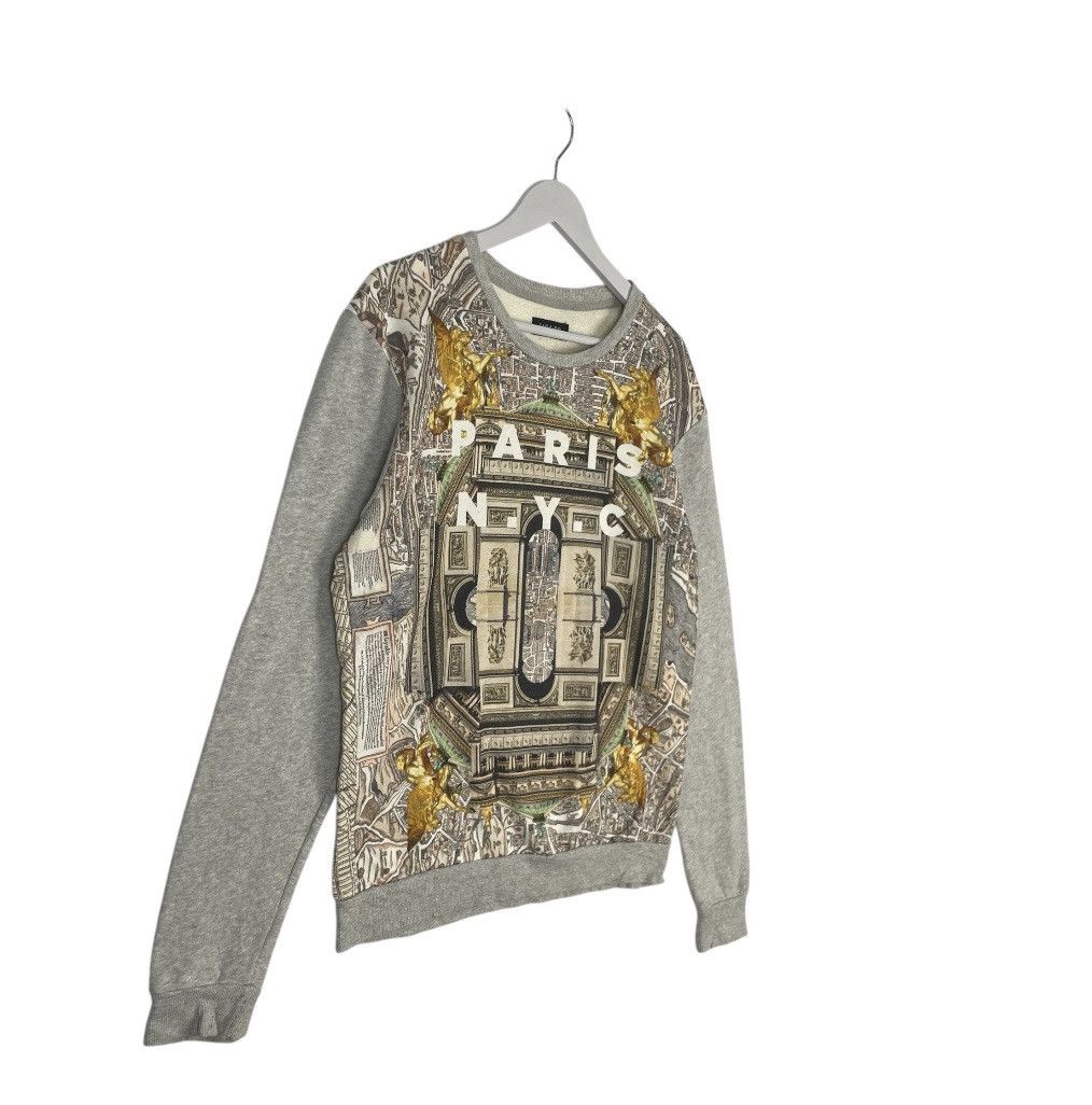 Designer × Vintage vintage Hoodie/sweater Zara Man Paris NYC Jumper Mens Grey Size US M / EU 48-50 / 2 - 3 Thumbnail