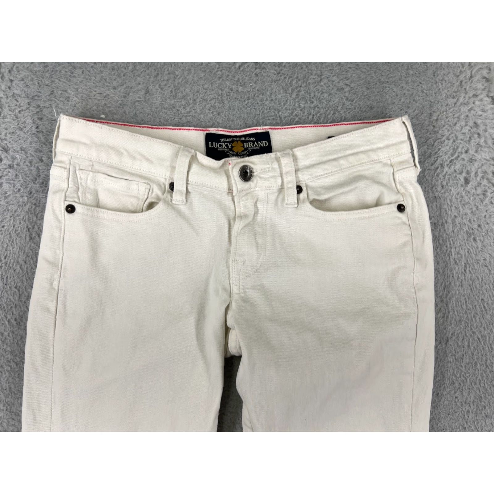 Lucky Brand Lucky Brand Jeans 2 White Denim Skinny Tapered Cotton Blend Stretch Womens Size 26" / US 2 / IT 38 - 7 Thumbnail