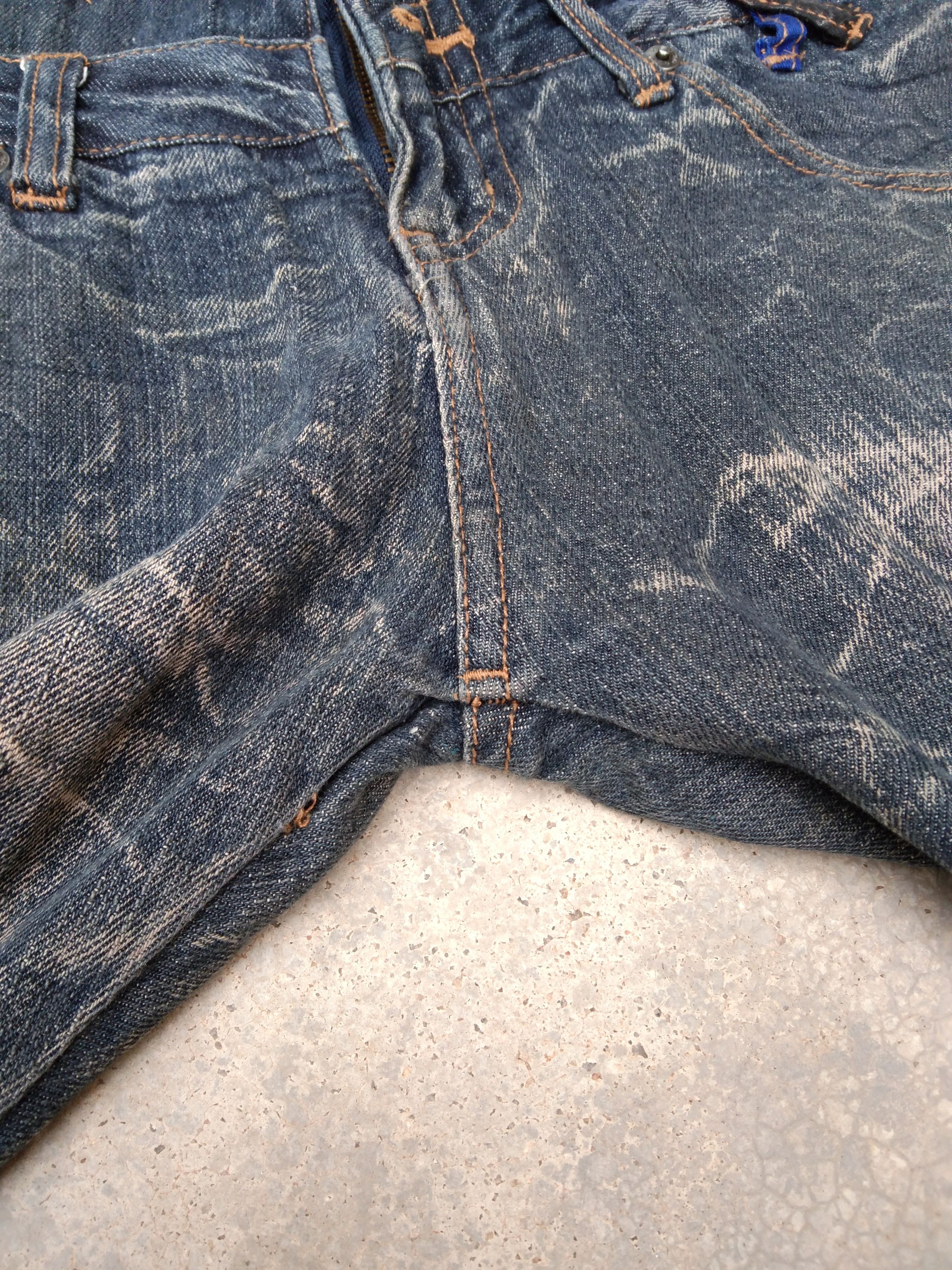 Japanese Brand Vintage Distressed Rusty Double Waist Retro Punk Jeans 29x32 Size US 29 - 6 Thumbnail