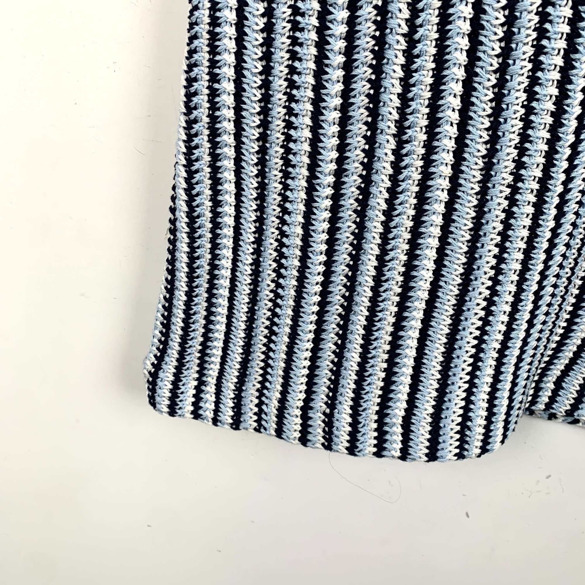 Miu Miu Miu Miu Blue Striped Cotton Knit Dress (Size M) Size S / US 4 / IT 40 - 6 Thumbnail