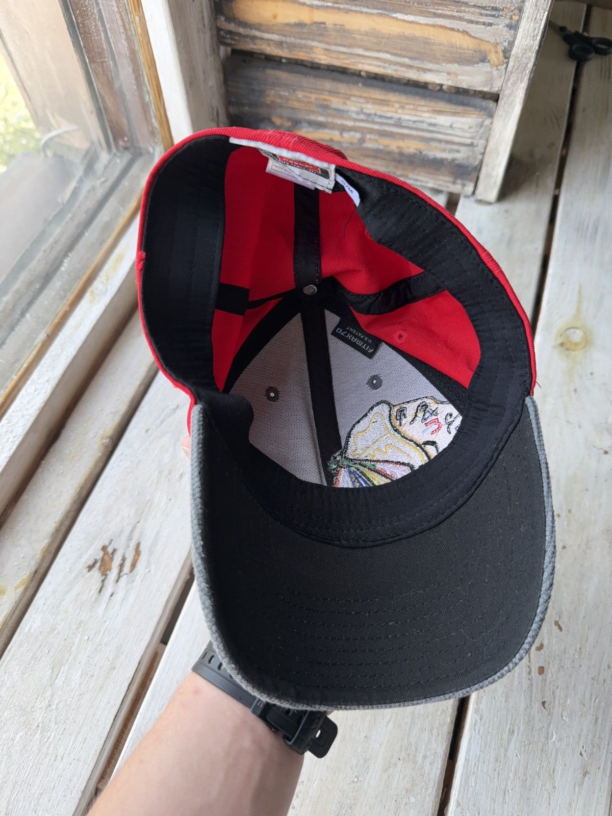 NHL × Reebok Vntg 00s Reebok Chicago Blackhawks Stanley Cup Playoffs cap Size ONE SIZE - 7 Thumbnail