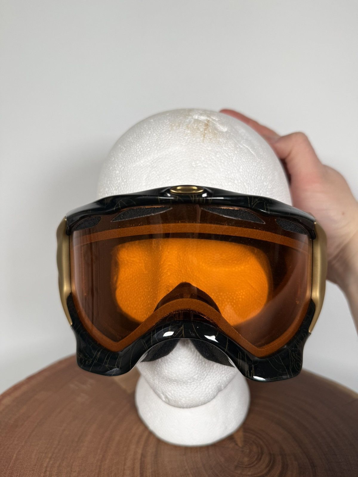 Oakley Vintage Oakley Splice Black Frame Orange Lens Ski Gog Size ONE SIZE - 3 Thumbnail