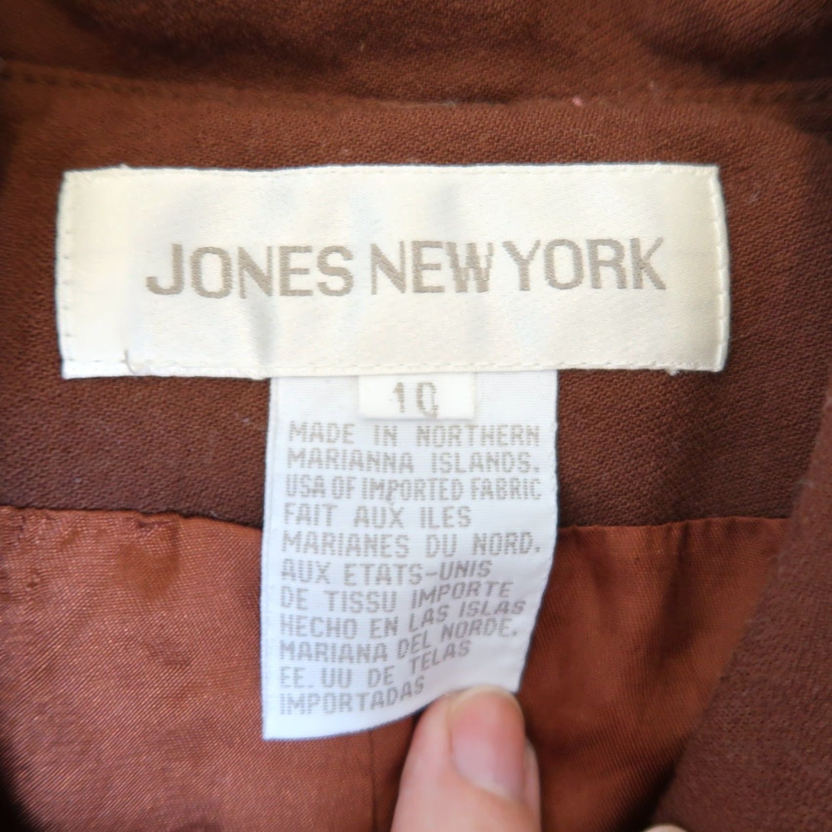 Jones New York VINTAGE Jones New York chocolate brown wool blazer jacket 10 Jacket 90s Military Size L / US 10 / IT 46 - 4 Thumbnail