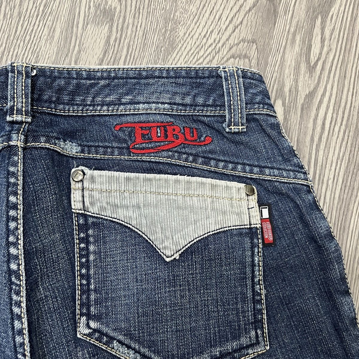 14th Addiction FUBU COLLECTION - Flared Jeans Corduroy Pocket Fatigue Size US 27 - 9 Thumbnail