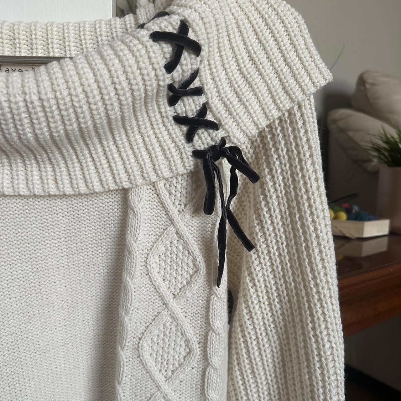 Designer Liz Lisa Women's Cream and Black Jumper Size S / US 4 / IT 40 - 4 Thumbnail