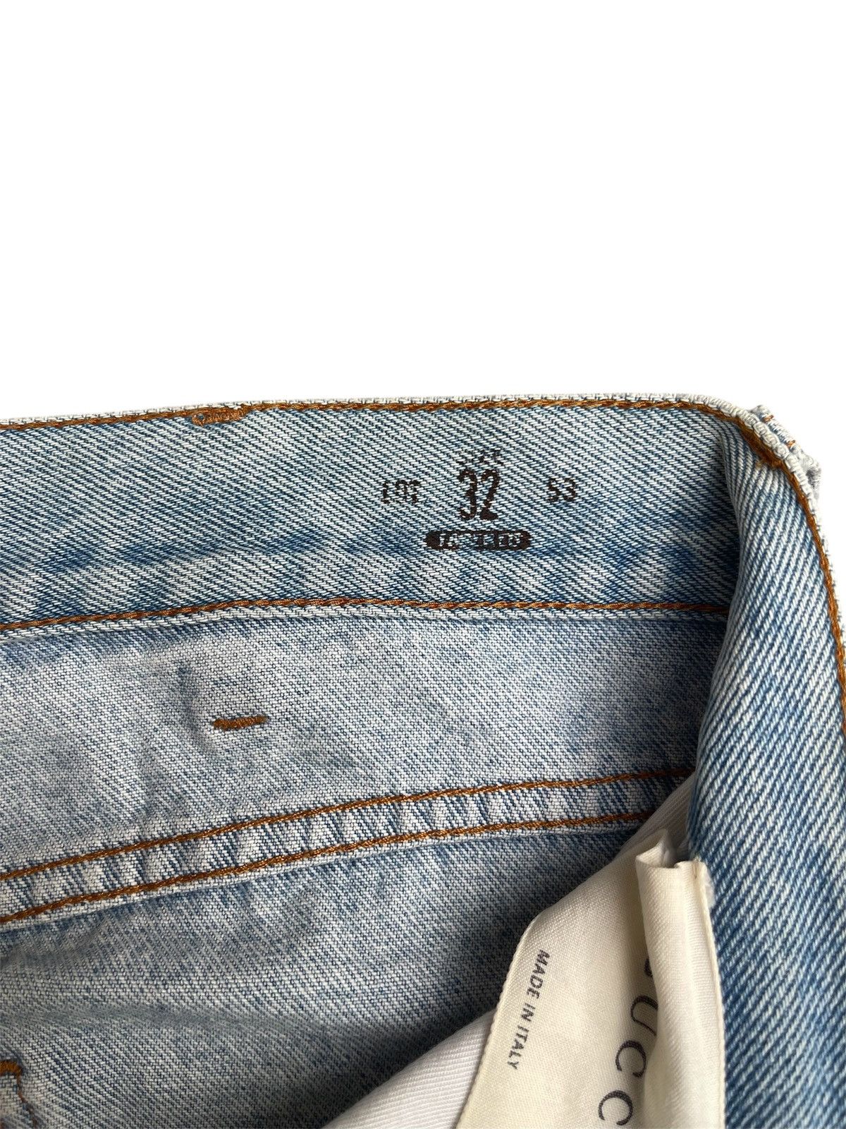 Gucci Vintage Gucci Web Stripe Cuff Denim Jeans Distressed Size US 32 / EU 48 - 4 Thumbnail
