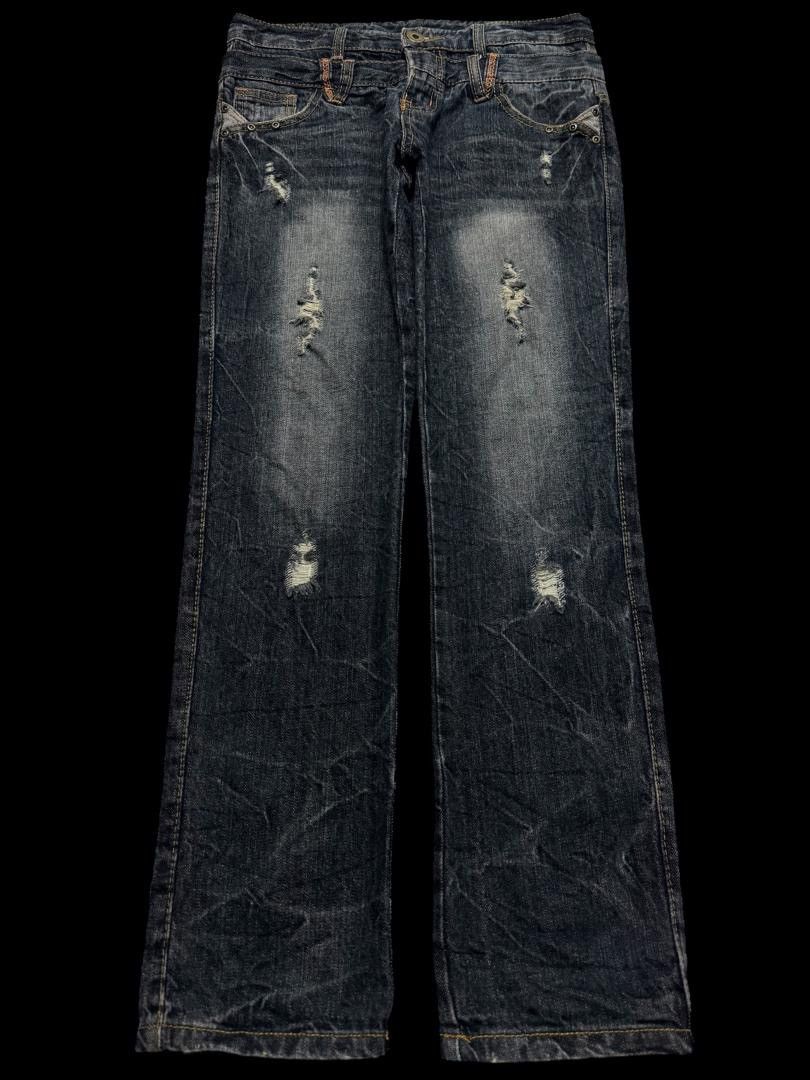 Seditionaries Insane Close Up 🇯🇵 Double Waist Distressed Mudwash Dark Jeans Size US 30 / EU 46 - 2 Thumbnail