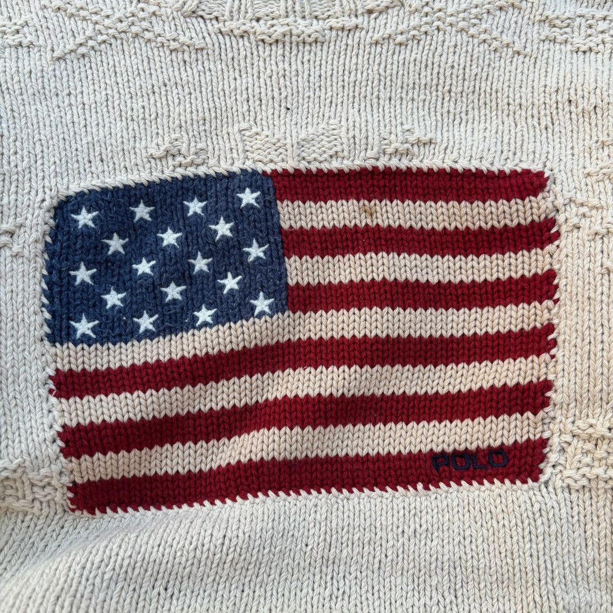 Polo Ralph Lauren Vintage 90s Polo Ralph Lauren Flag Knit Sweater Size US L / EU 52-54 / 3 - 3 Thumbnail