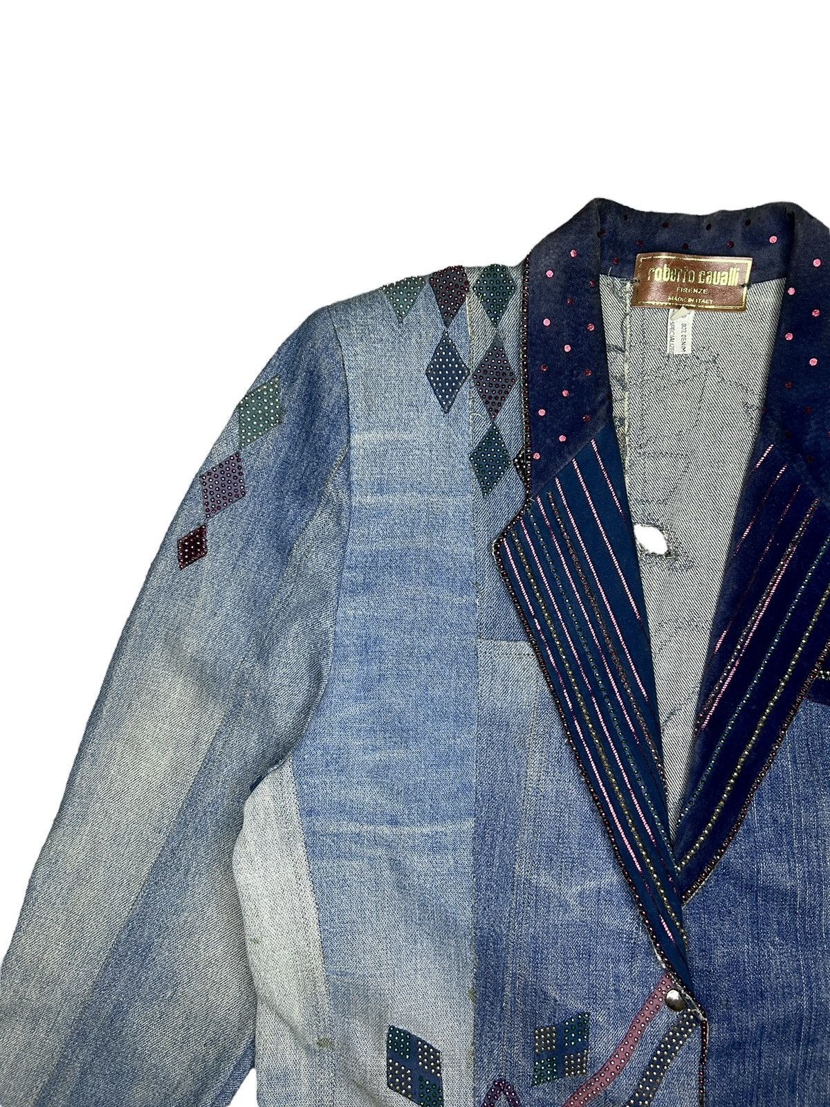 Roberto Cavalli 80s Patchwork Denim Blazer Size S / US 4 / IT 40 - 7 Thumbnail