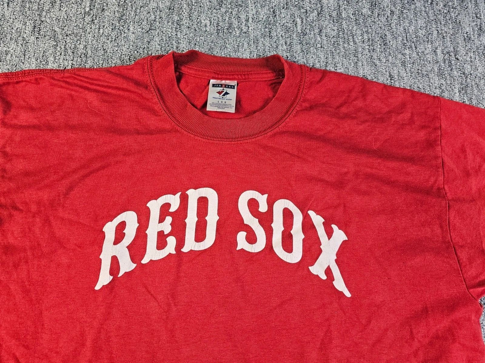 Jerzees Vintage Boston Red Sox Jerzees Heavyweight Tee Red MLB Men L Size US L / EU 52-54 / 3 - 3 Thumbnail