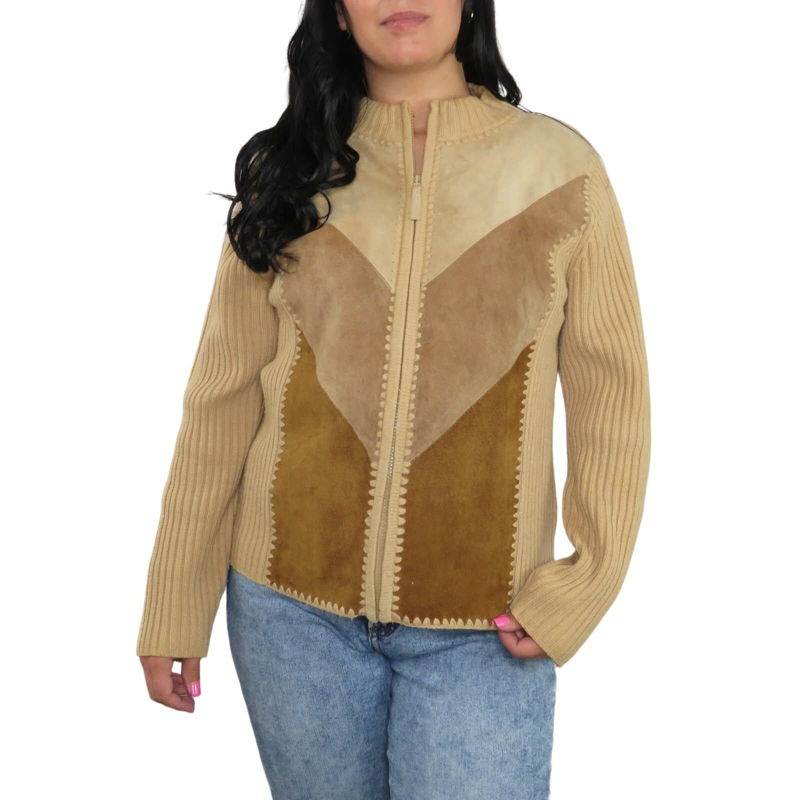 Vintage Vintage Suede Leather Jacket Brown Neutral Casual Medium Size M / US 6-8 / IT 42-44 - 1 Thumbnail