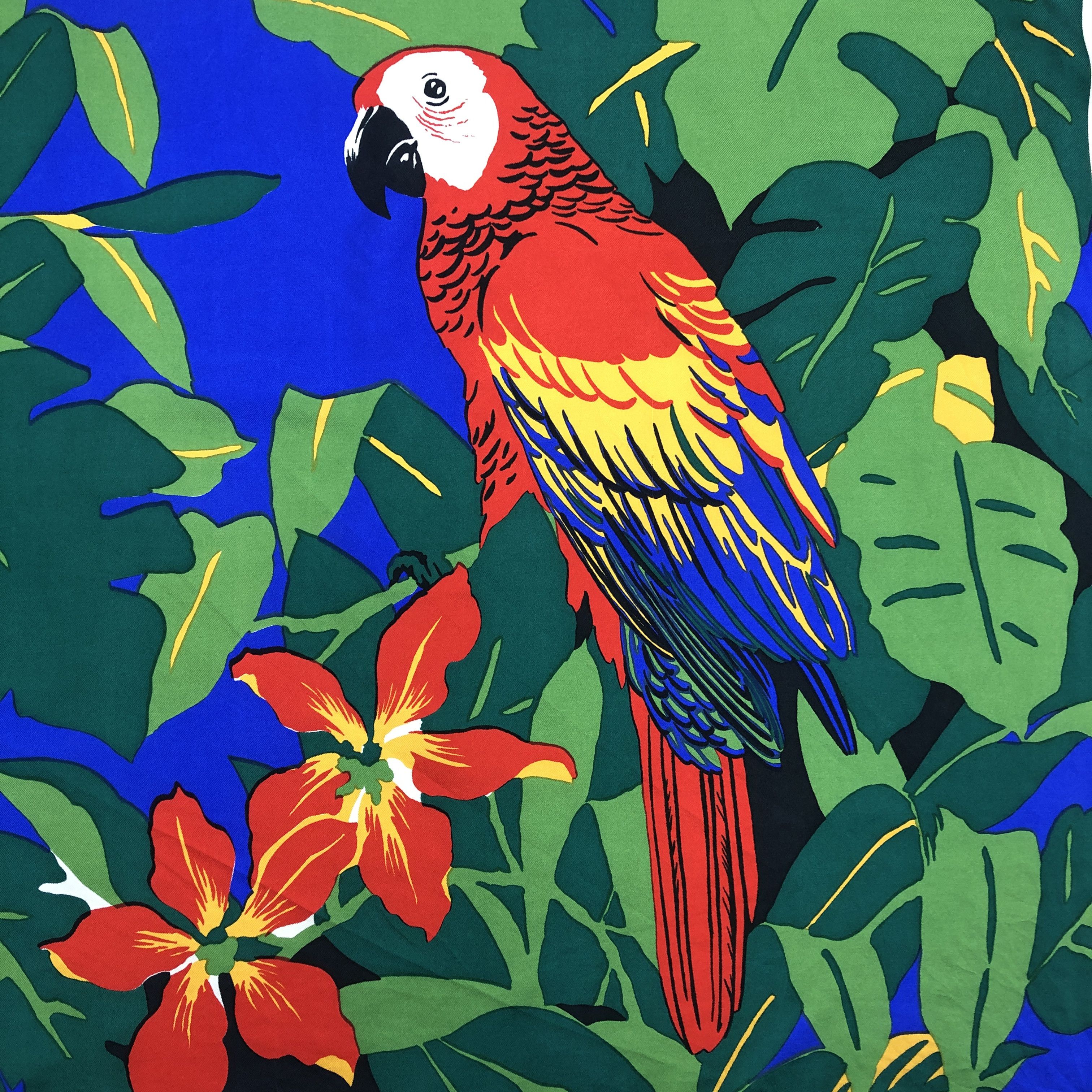 Other × Vintage Vintage Parrots SILK Scarf Twill Stole Wraps Scarves Size ONE SIZE - 8 Thumbnail