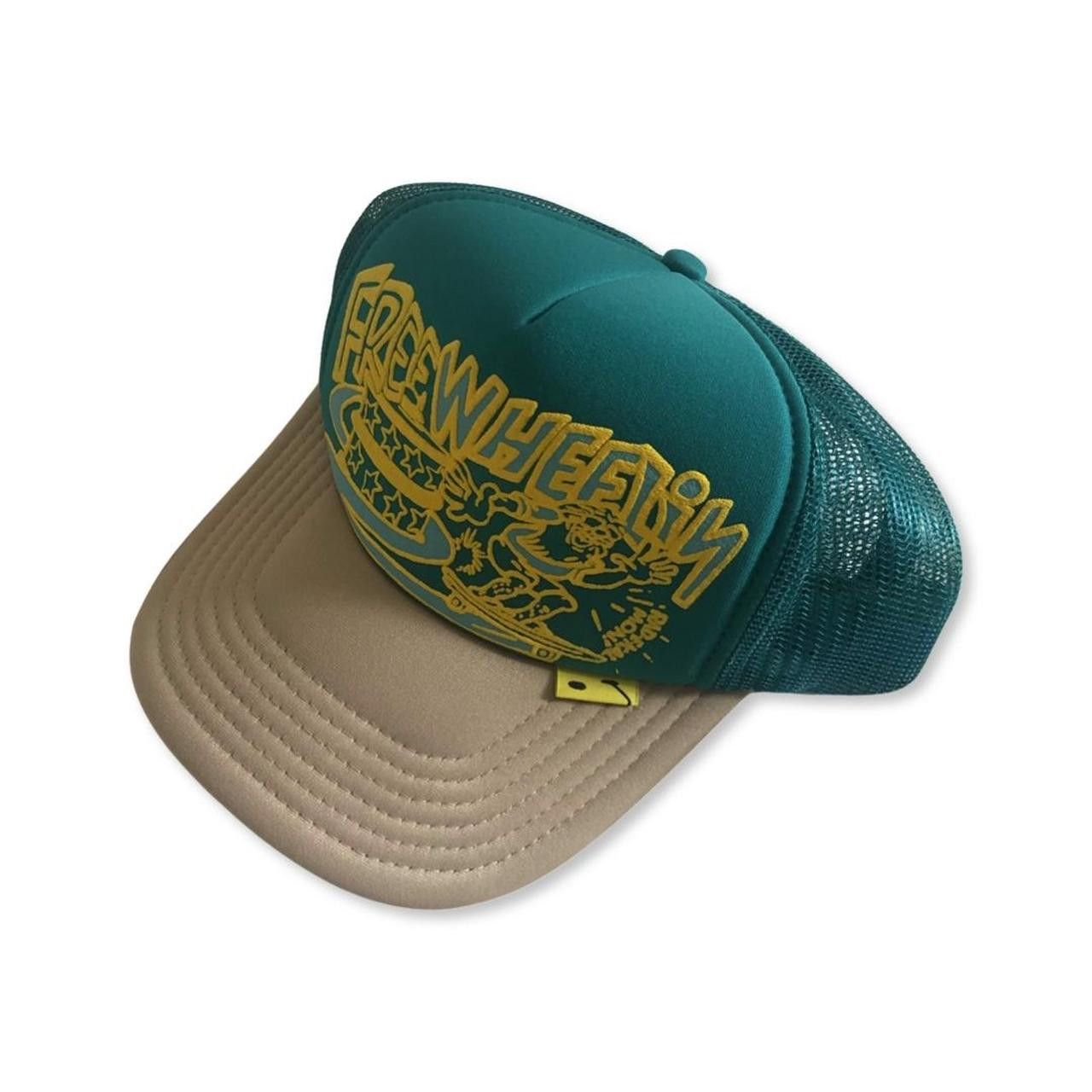 image of Kapital Freewheelin Trucker Hat in Green, Men's