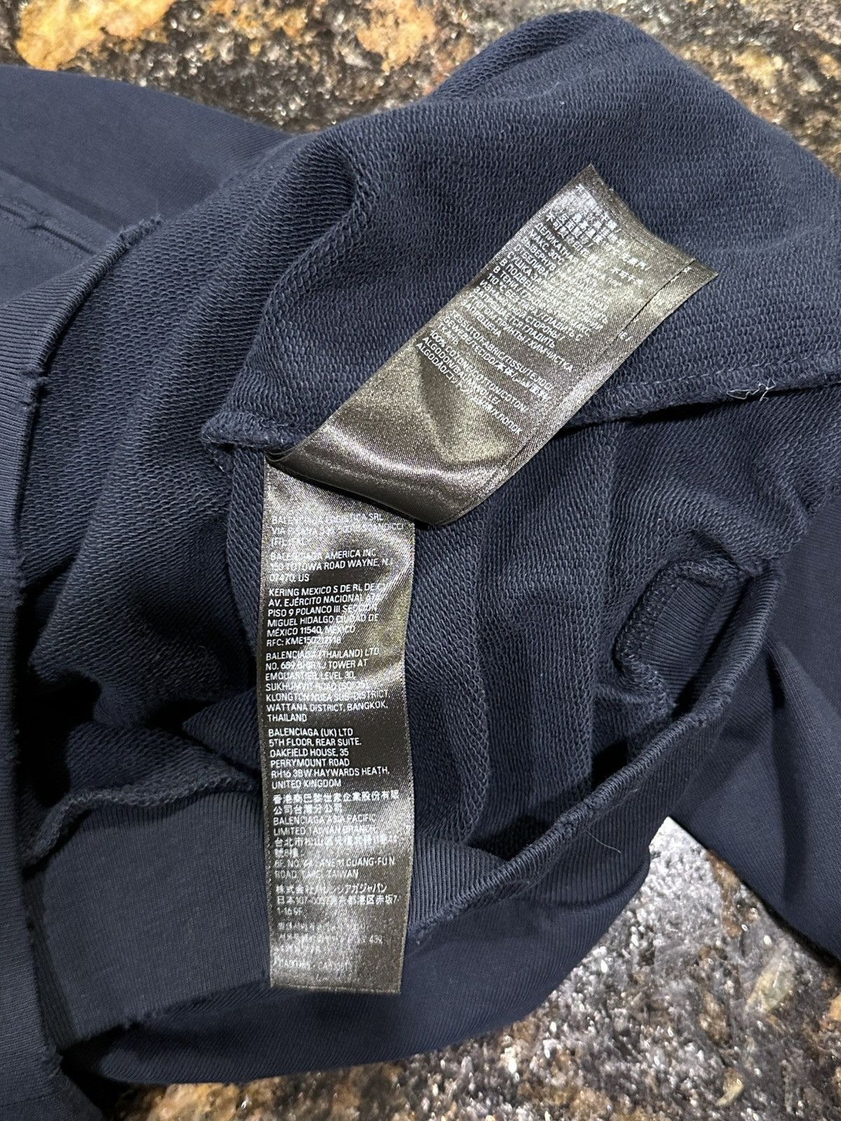 Balenciaga Balenciaga “Be Nice” France Dark Navy 2023 Distressed Hoodie Size US XL / EU 56 / 4 - 15 Thumbnail