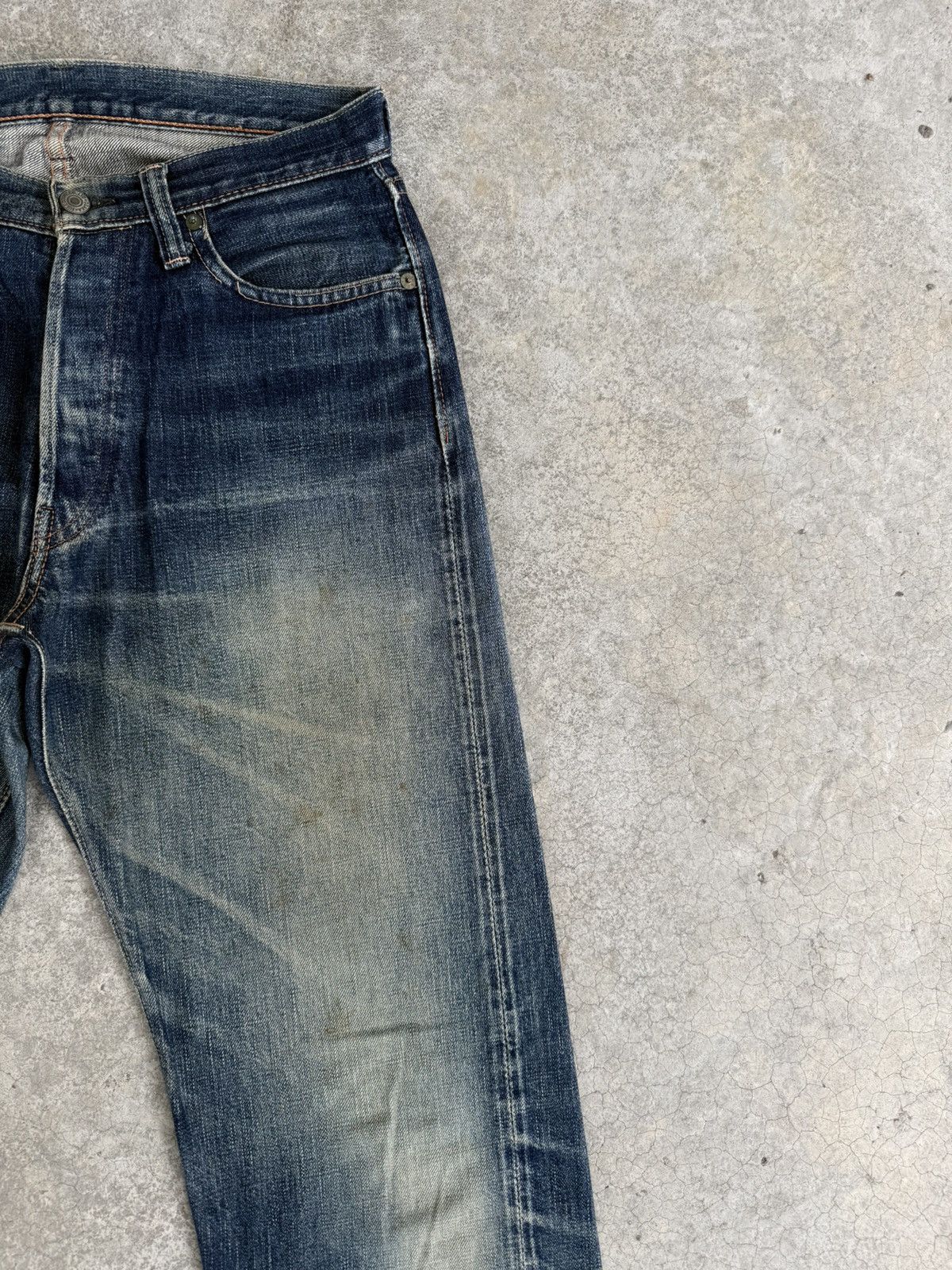 Full Count & Co. Vintage Fullcount 0105 Distressed Jeans Selvedge Denim Size US 30 / EU 46 - 5 Thumbnail