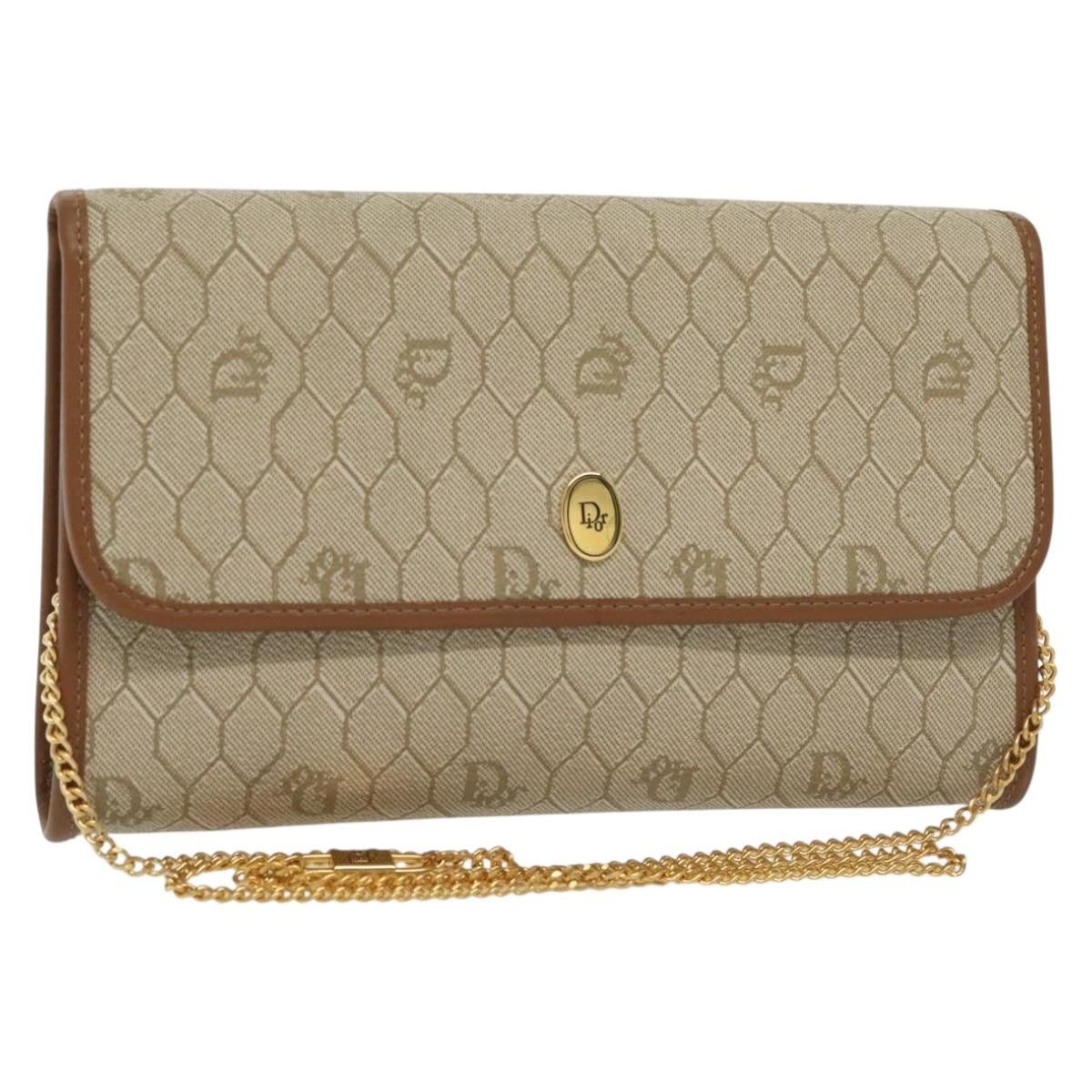 Dior DIOR Honeycomb Canvas Chain Shoulder Bag Pvc Beige Gold Size ONE SIZE - 1 Thumbnail