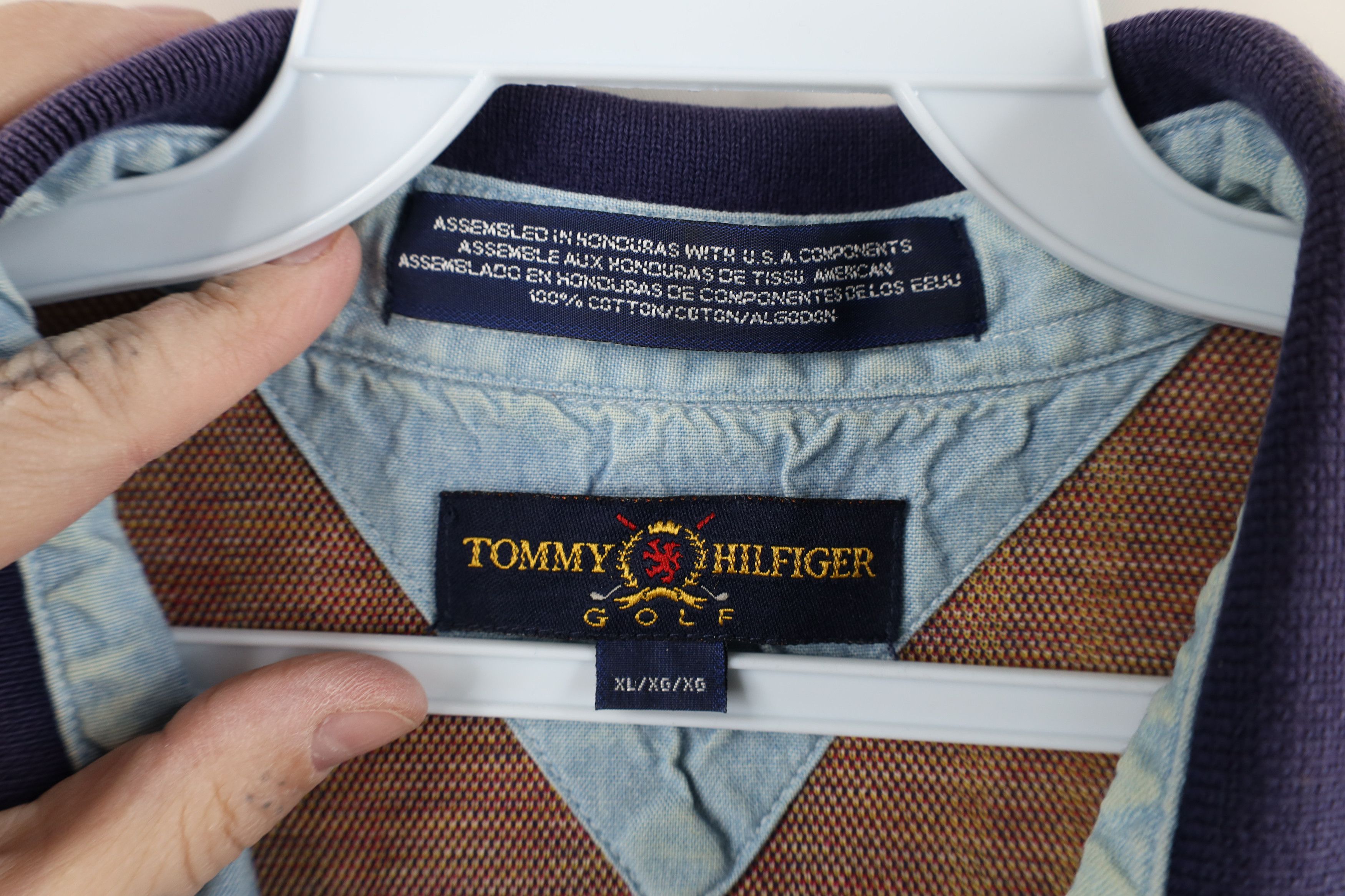 Tommy Hilfiger × Vintage Vintage 90s Tommy Hilfiger Golf Rainbow Plaid Polo Shirt Size US XL / EU 56 / 4 - 6 Thumbnail