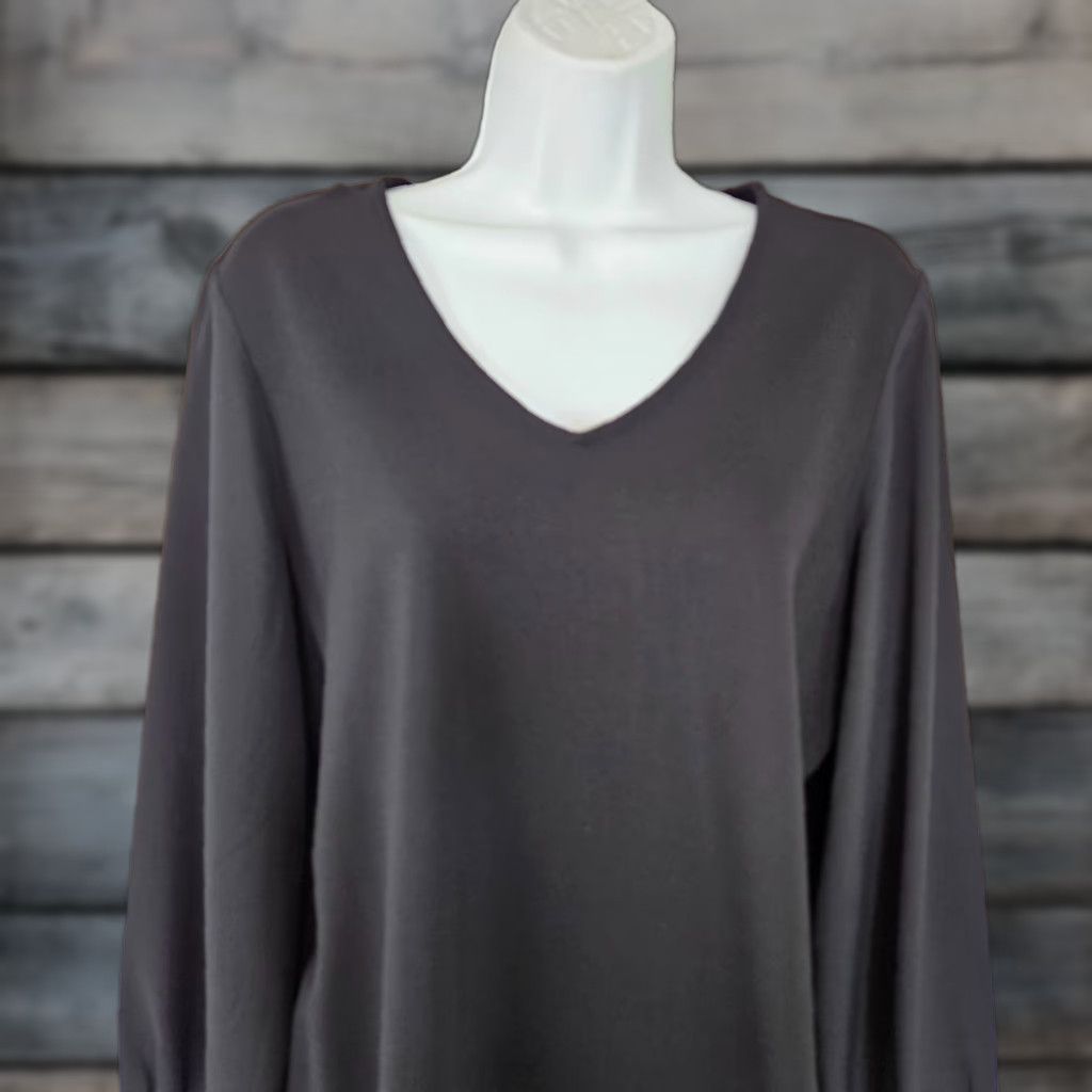 Vintage Chicos Womens Top Blouse Solid Black V-Neck Long Sleeve L Size Large Shirt Womens Size L / US 10 / IT 46 - 1 Thumbnail