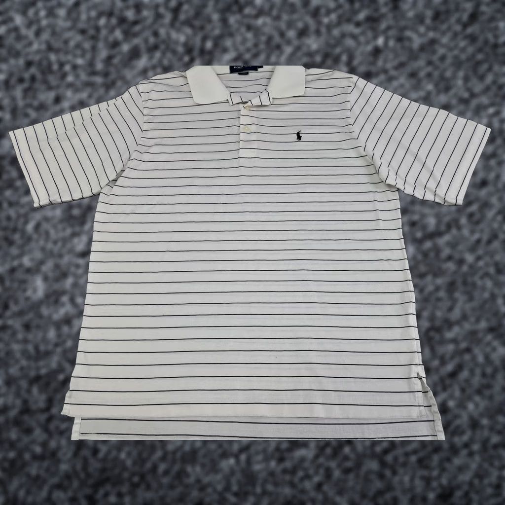 Ralph Lauren Ralph Lauren Polo Golf Short Sleeve Shirt Mens Size L White Black Stripe #4000 Size US L / EU 52-54 / 3 - 1 Thumbnail