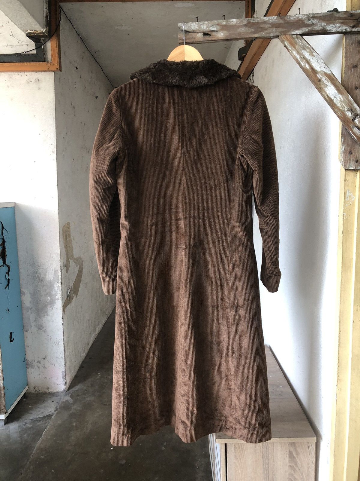 agnes b. Vintage 90s Agnes B Corduroy Long Coat Size M / US 6-8 / IT 42-44 - 2 Thumbnail