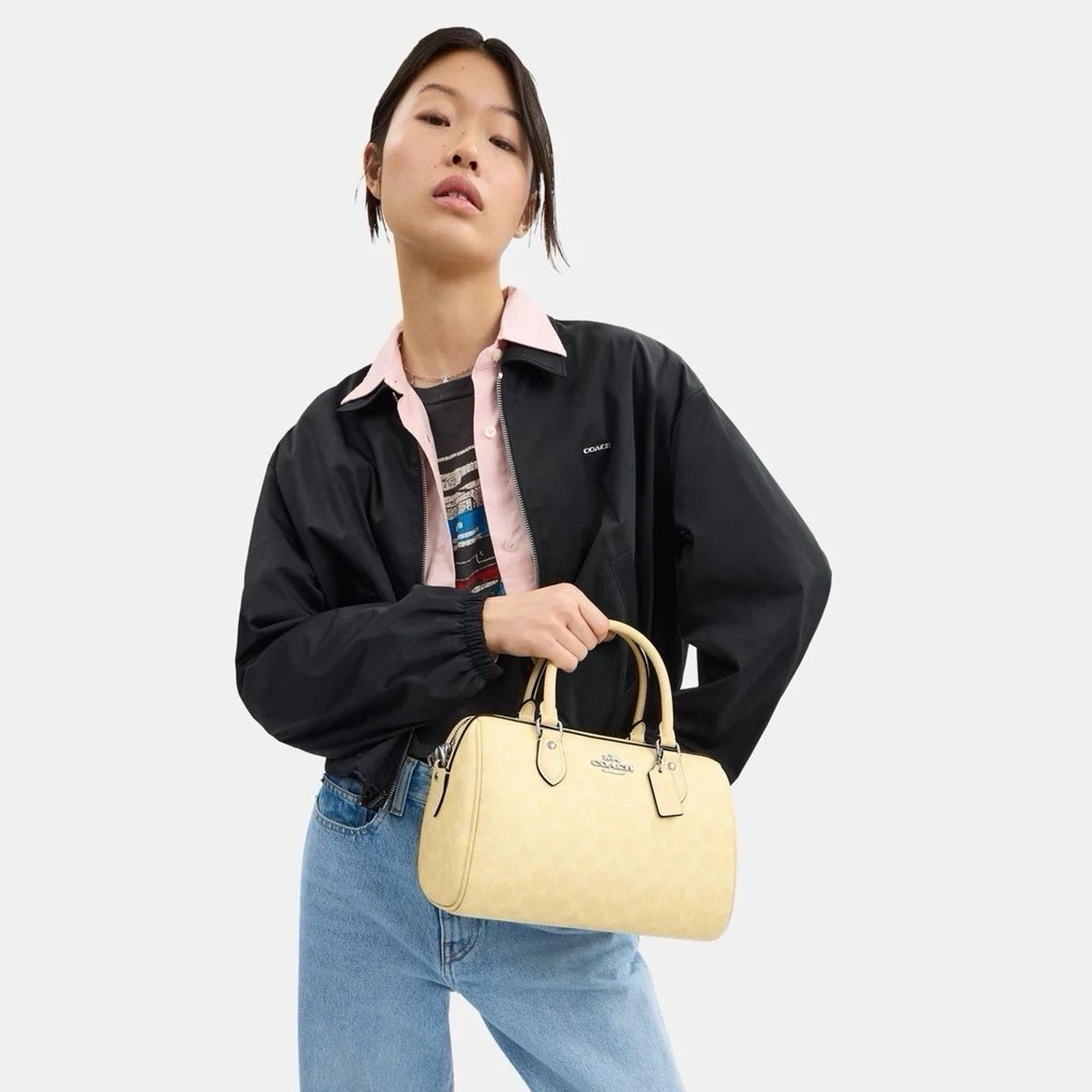 Coach NWT Coach Rowan Satchel Bag Signature Canvas CV961 Hay Size ONE SIZE - 12 Thumbnail