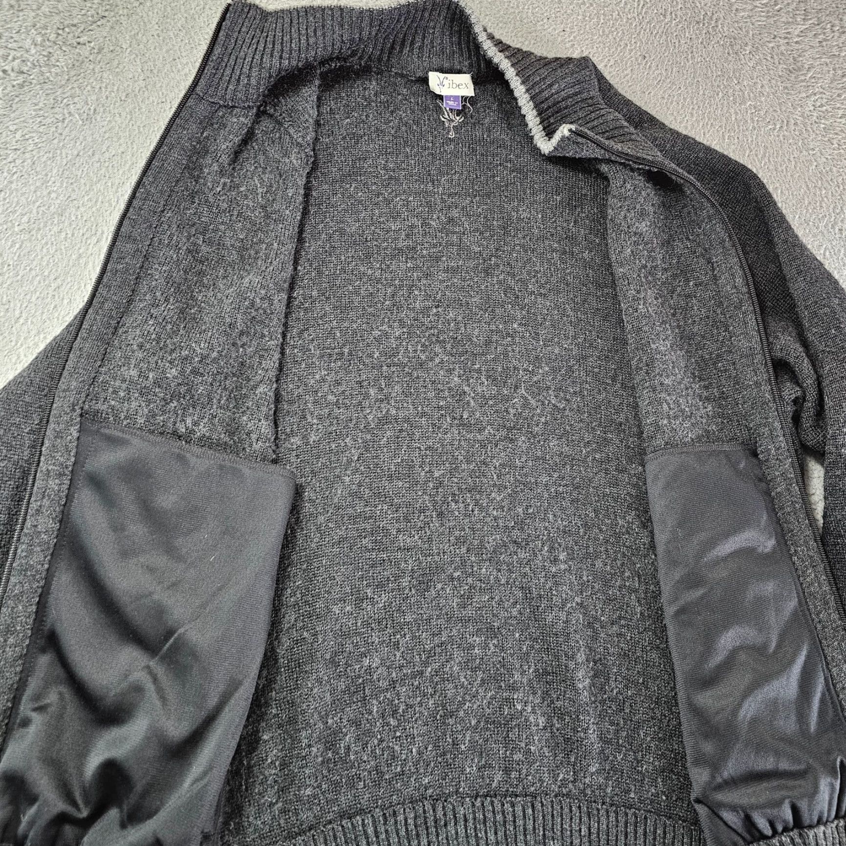 Vintage Ibex Mens Sweater Full Zip Knit Wool Gray L Size US L / EU 52-54 / 3 - 7 Thumbnail