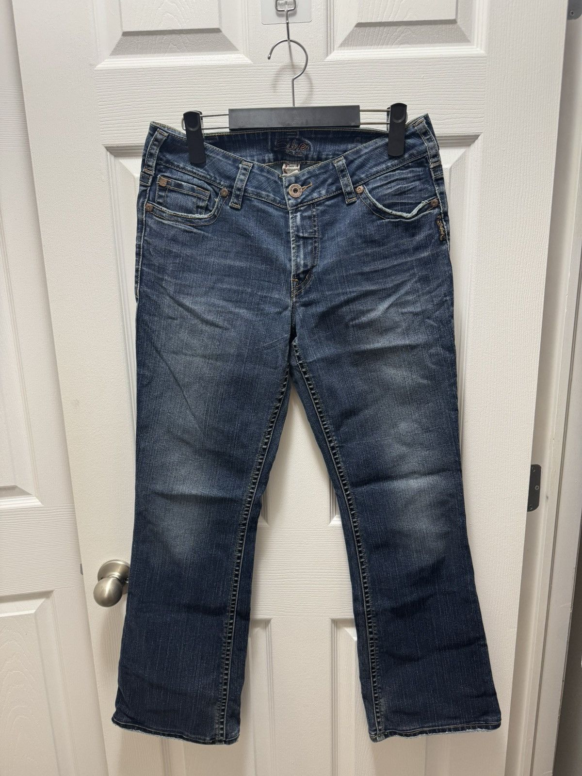 Silver Jeans Co. Silver Jeans Bolan Bootcut Dark Denim Distressed Size US 31 - 1 Thumbnail