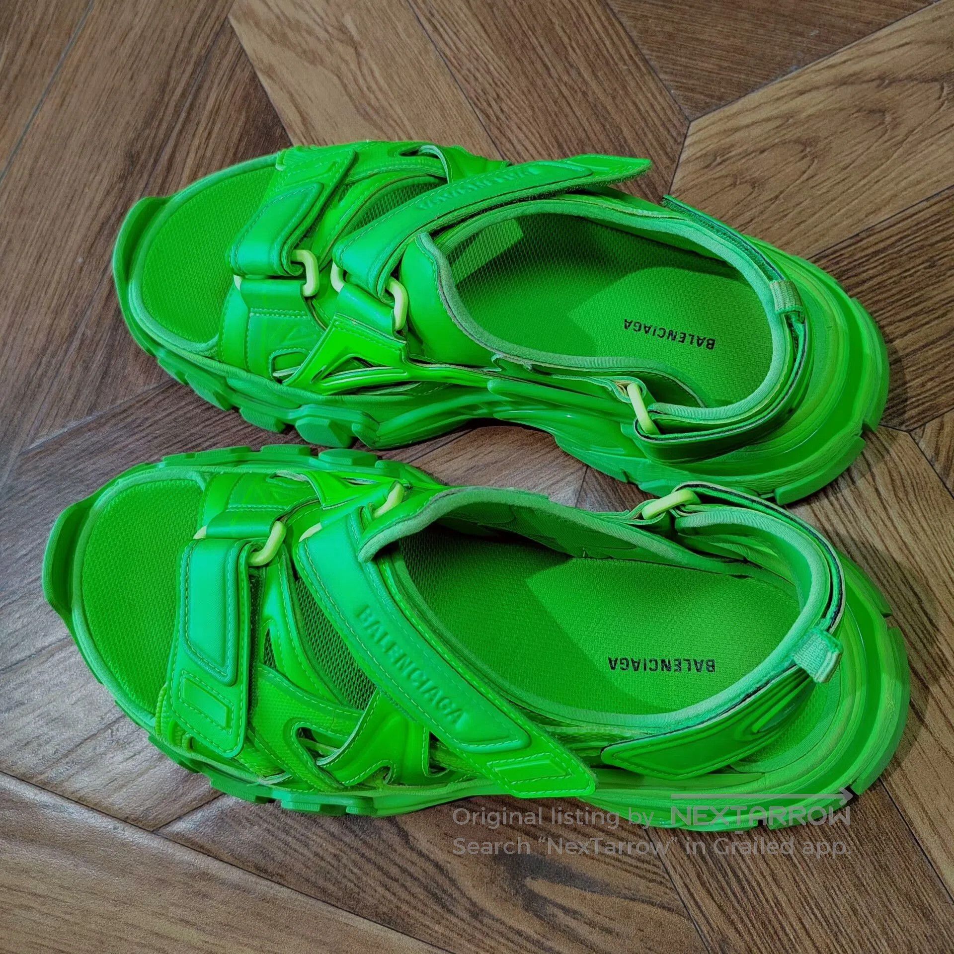 Balenciaga Balenciaga Track Sandals Fluorescent Green. Size US 8.5 / IT 38.5 - 2 Thumbnail