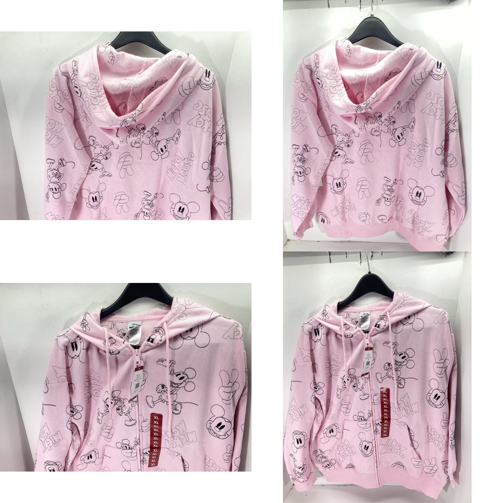 Disney Disney Mickey Mouse Hoodie Sweatshirt Women XL Pink AOP Full Zip Fleece NWT Size XL / US 12-14 / IT 48-50 - 9 Thumbnail